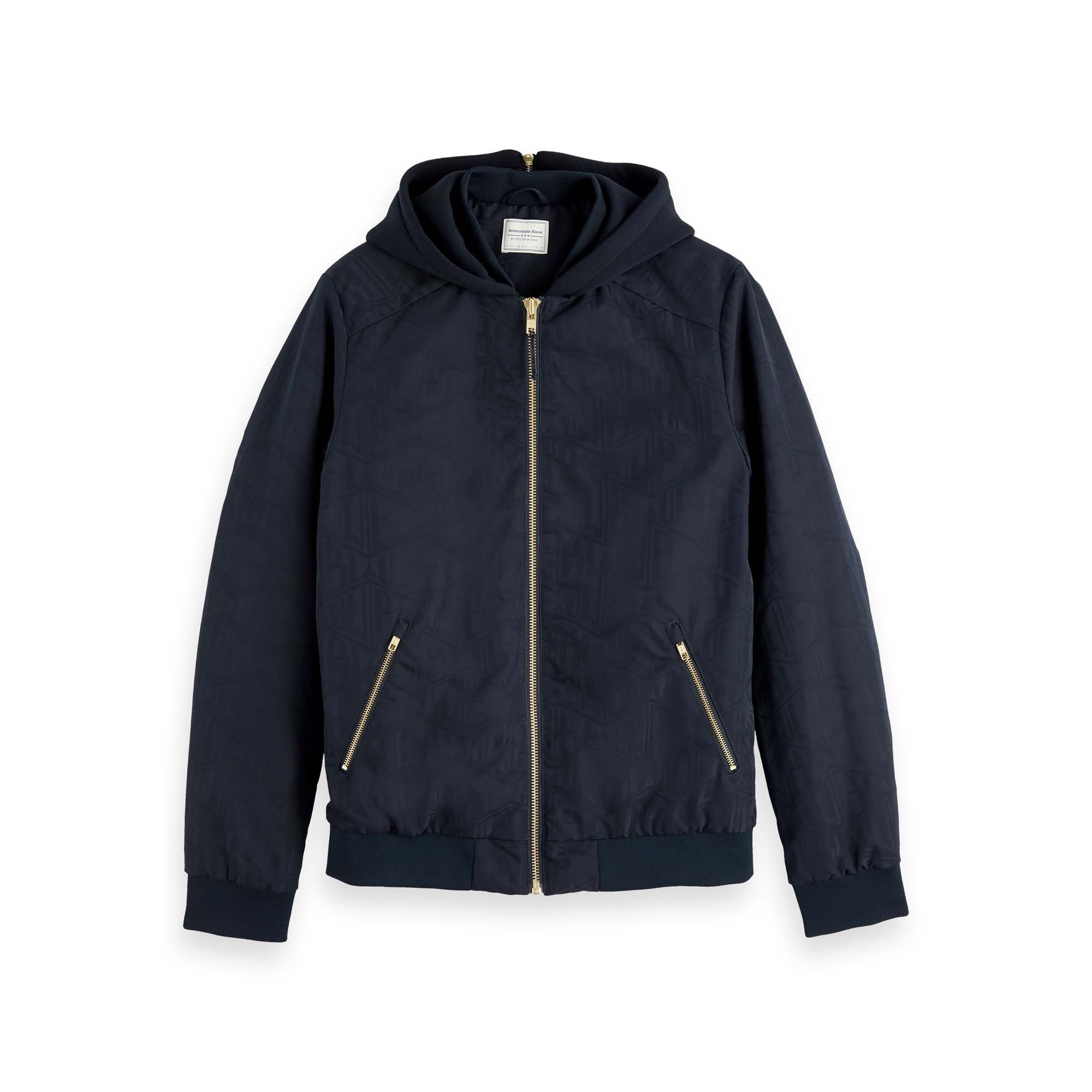 Allwetterjacke Scotch & Soda Herren Bomberjacke Jacquard Bomber Zip Hood 153446