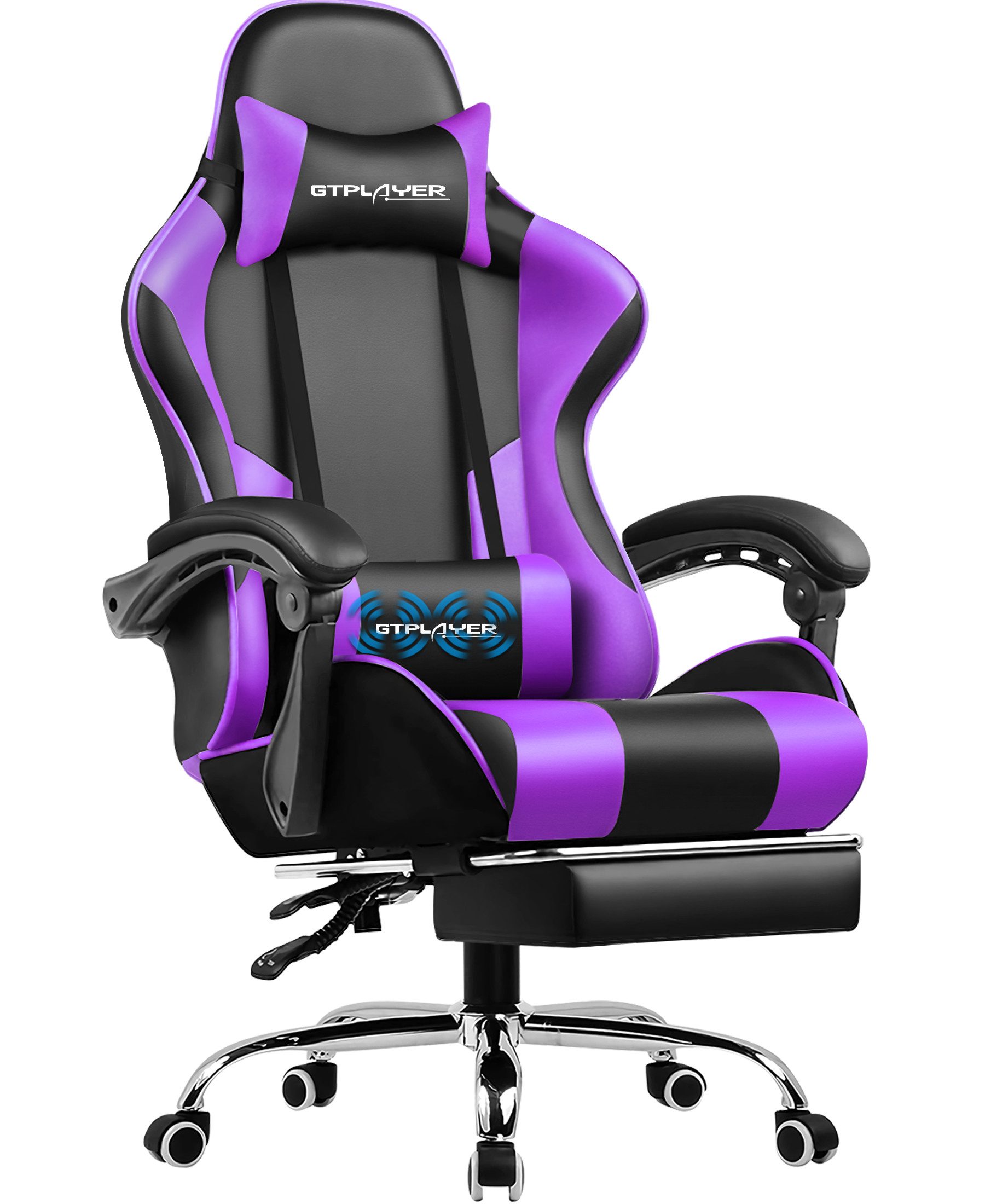 GTPLAYER Gaming-Stuhl Bürostuhl mit Massagefunktion, Fußstütze, günstig online kaufen