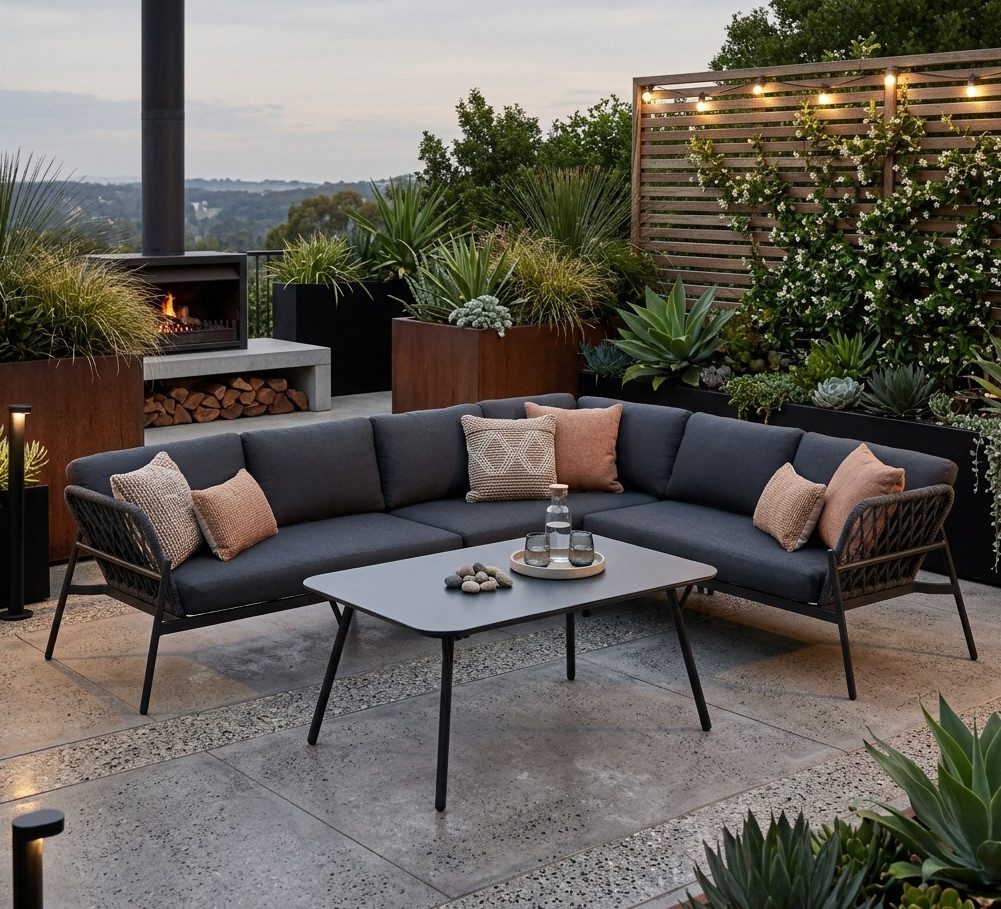 MANDALIKA Garden Gartenlounge-Set XXL Aluminium / Rope Lounge Set Lido