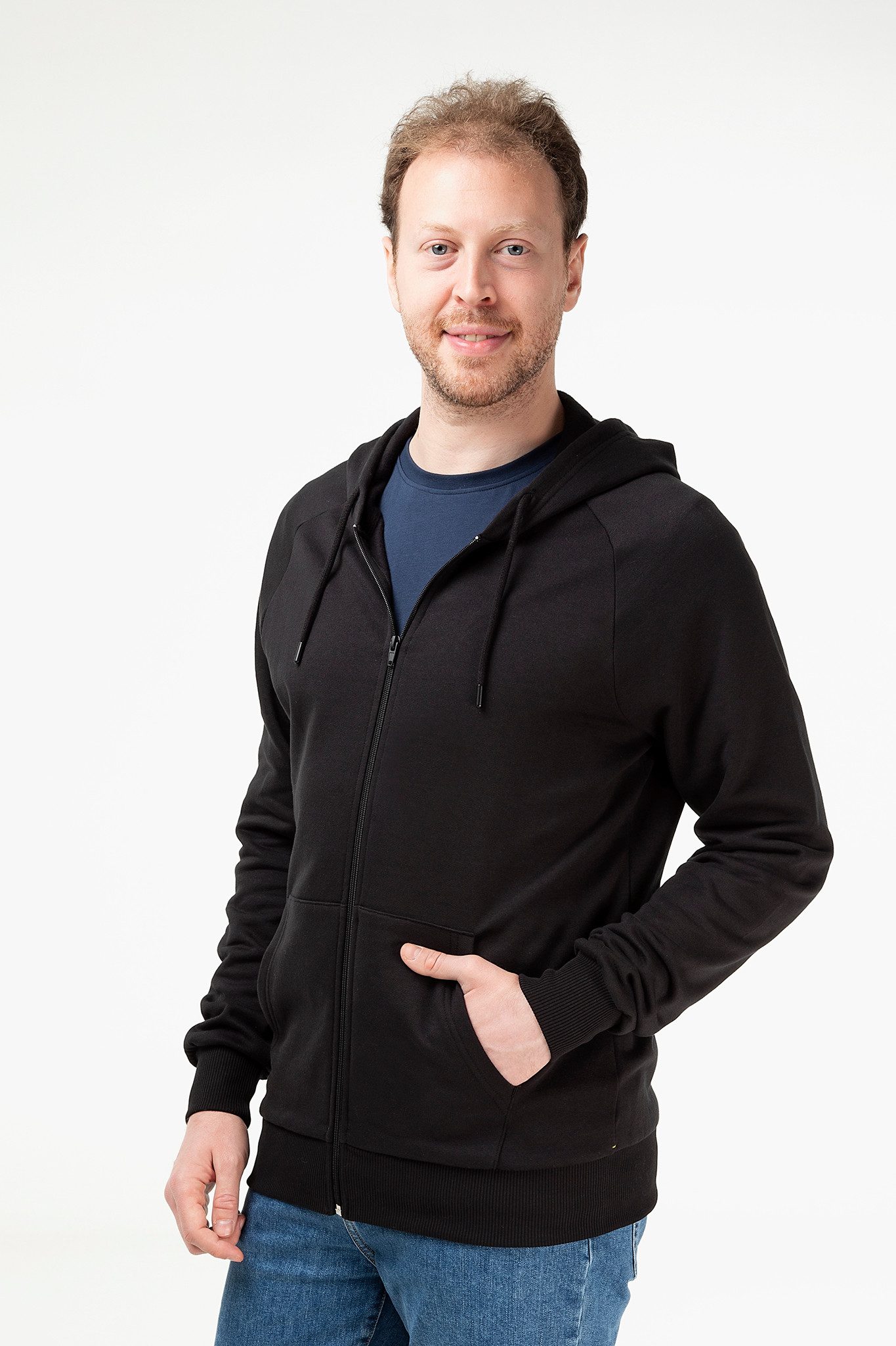 Evermind Kapuzennickijacke Unisex Kapuzenjacke aus Bio-Baumwolle – fair produziert & nachhaltig