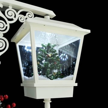 DOTMALL Weihnachtsszene Weihnachtsstraßenlampe mit Santa Weiß und Rot 81x40x188 cm PVC