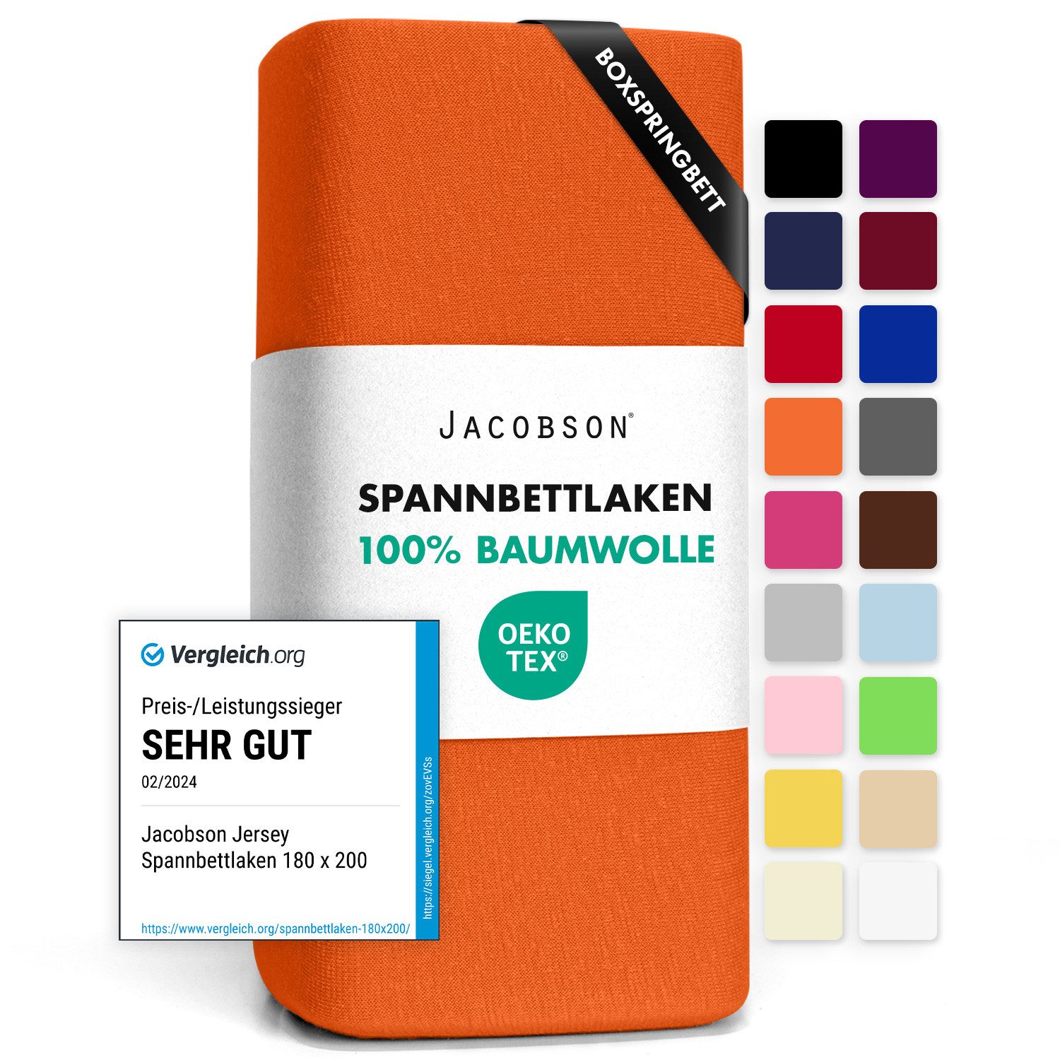 Jacobson Spannbettlaken BOXSPRING & ÜBERLÄNGE aus 100% Baumwolle, für hohe günstig online kaufen
