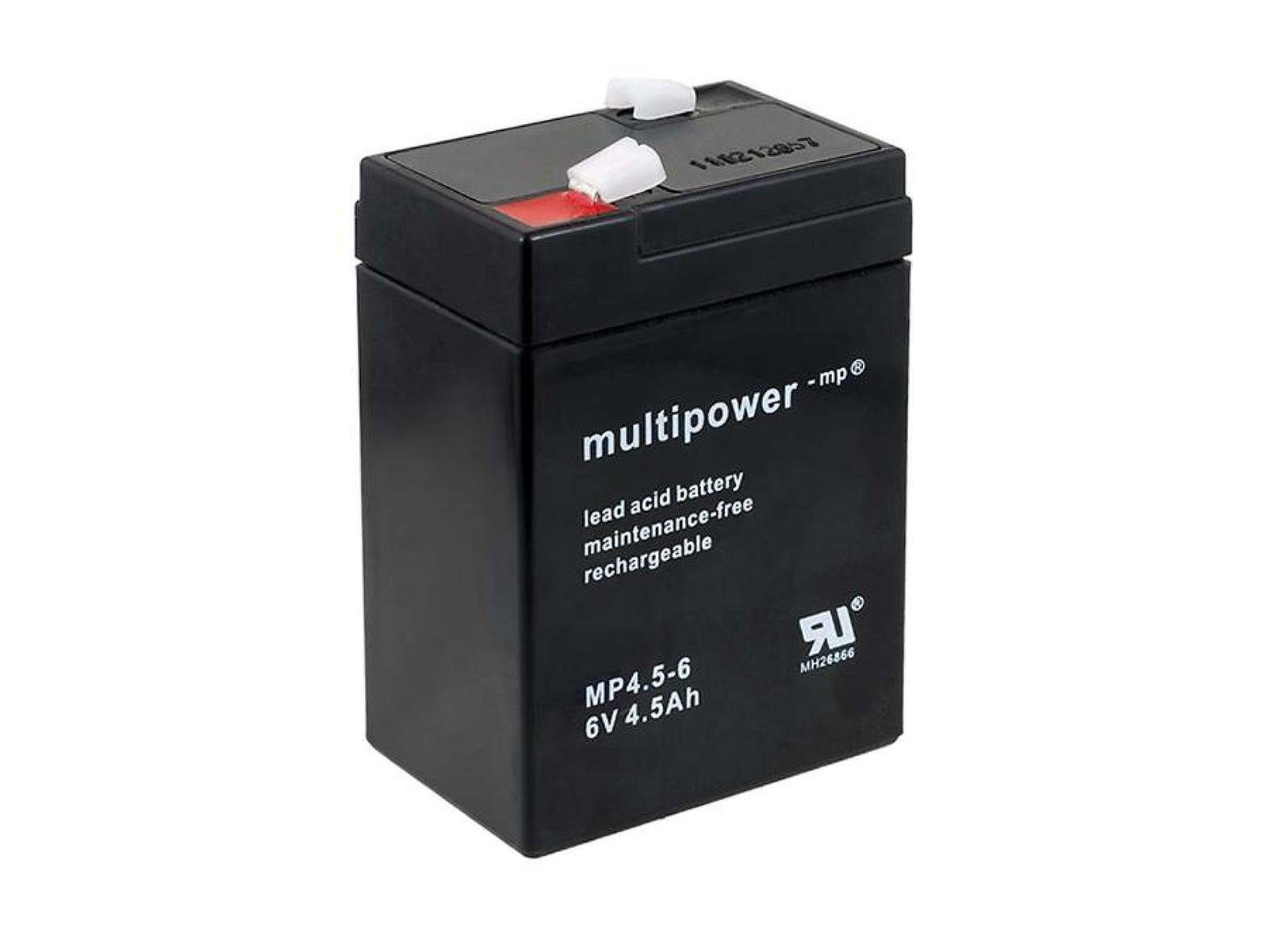 Powery Powery Ersatzakku für Kindermotorrad Kinderquad 6V 4,5Ah auch 4Ah 5Ah Bleiakkus 4500 mAh (6 V)