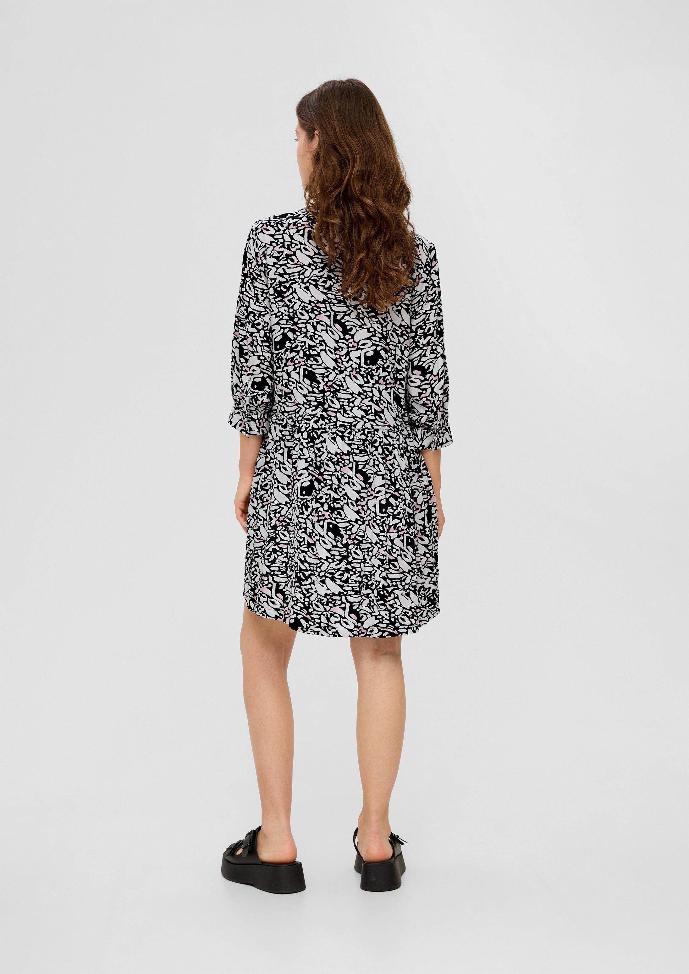 QS Minikleid Kleid Viskosekleid mit All-over-Print