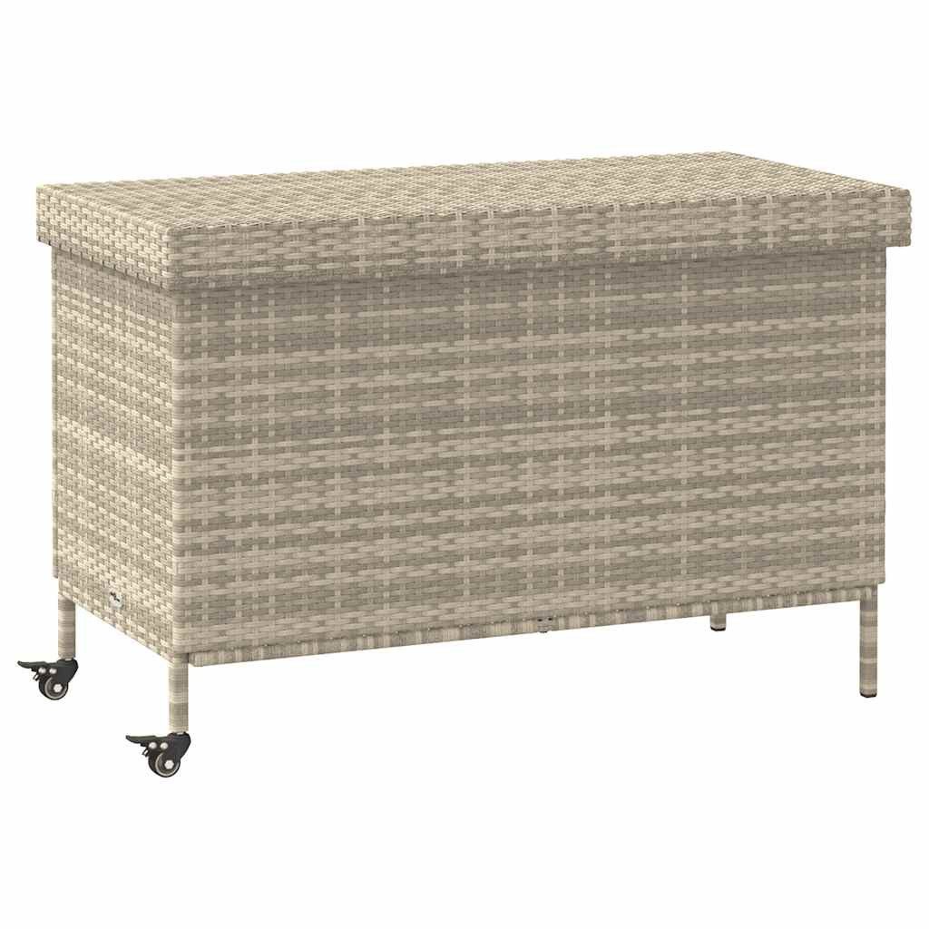 Auflagenbox 110 x 55 x 73 cm Kissentruhe Auflagenbox Gartentruhe mit Rollen Hellgr