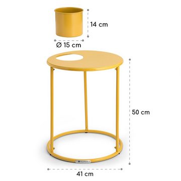 blumfeldt Beistelltisch Irvine Beistelltisch (Packung), Tisch mit blumentopf 41 x 50 Stahl Gelb Rund