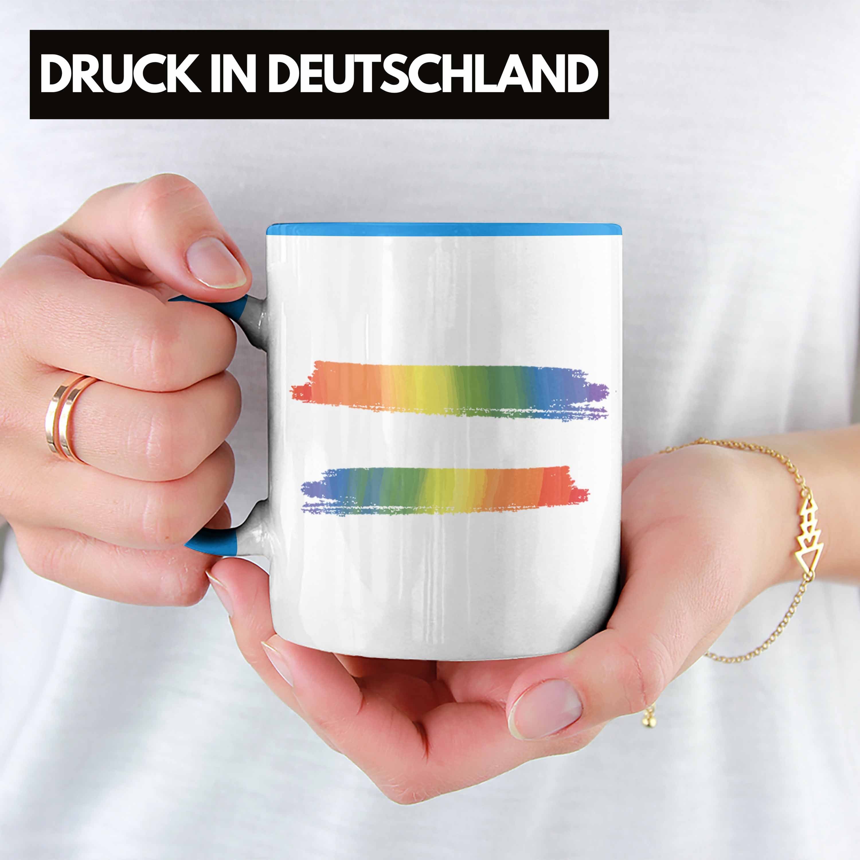 Geschenk LGBT Grafik - Trendation Blau Pride Tasse Regenbogen Lesben Tasse Transgender Trendation Schwule