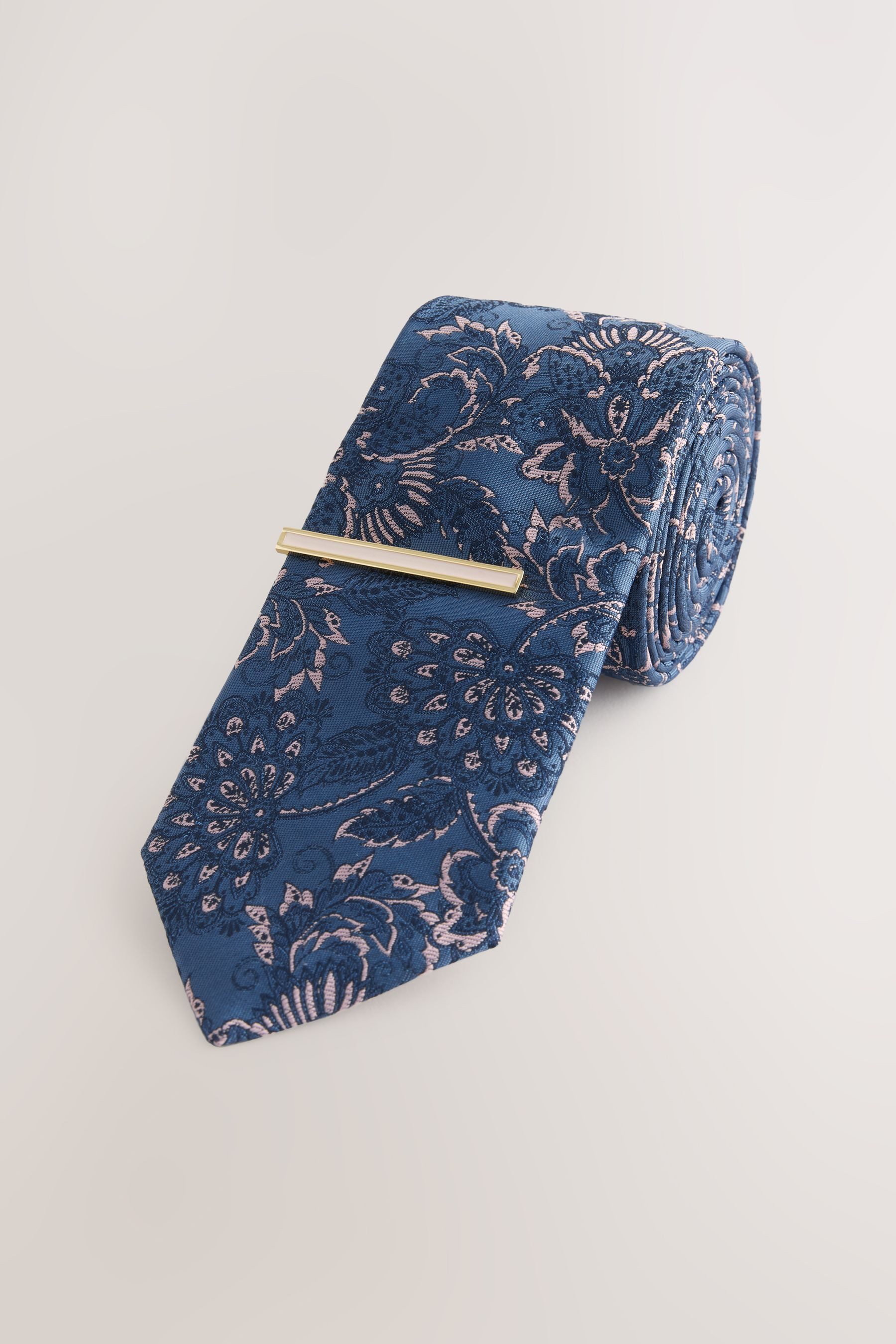 Next Krawatte Schmale Designer-Krawatte und Krawattenclip (2-St) günstig online kaufen