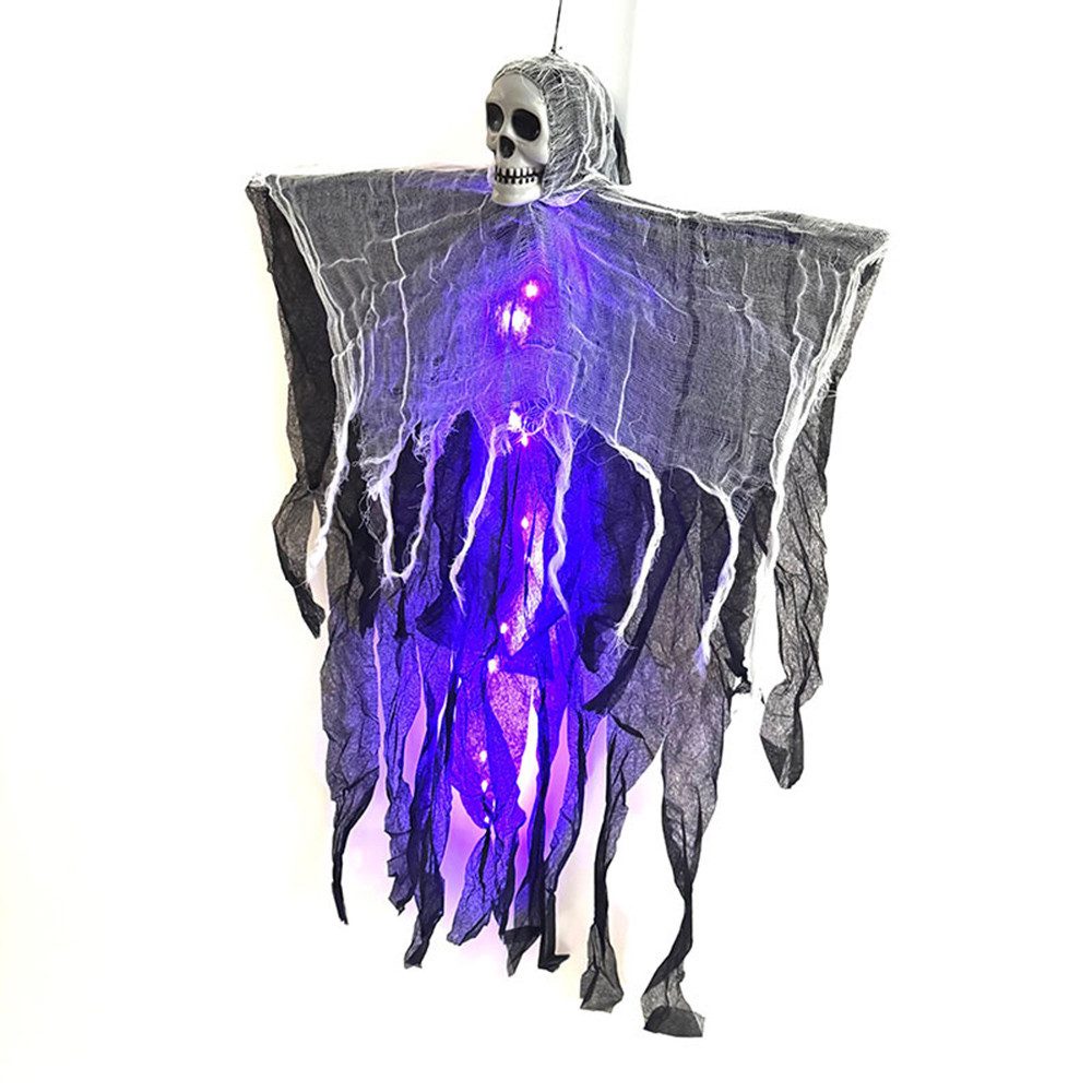 Bomiclss Dekofigur 80CM Outdoor Hängendes Leuchtendes Totenkopf Dekor, für Halloween & Garten