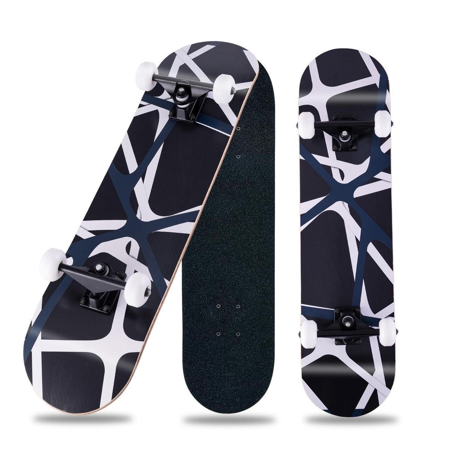 LuxusKollektion Skateboard Skateboard 31 Zoll Cruiser blackwhite (1-St)