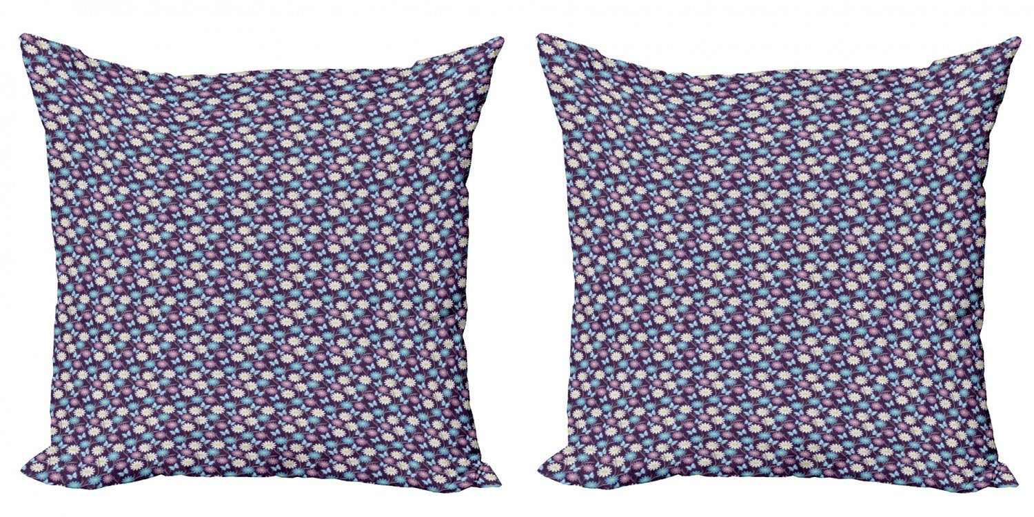 Kissenbezüge Modern Accent Doppelseitiger Digitaldruck, Abakuhaus (2 Stück), Blume Sommersaison Gänseblümchen-Muster