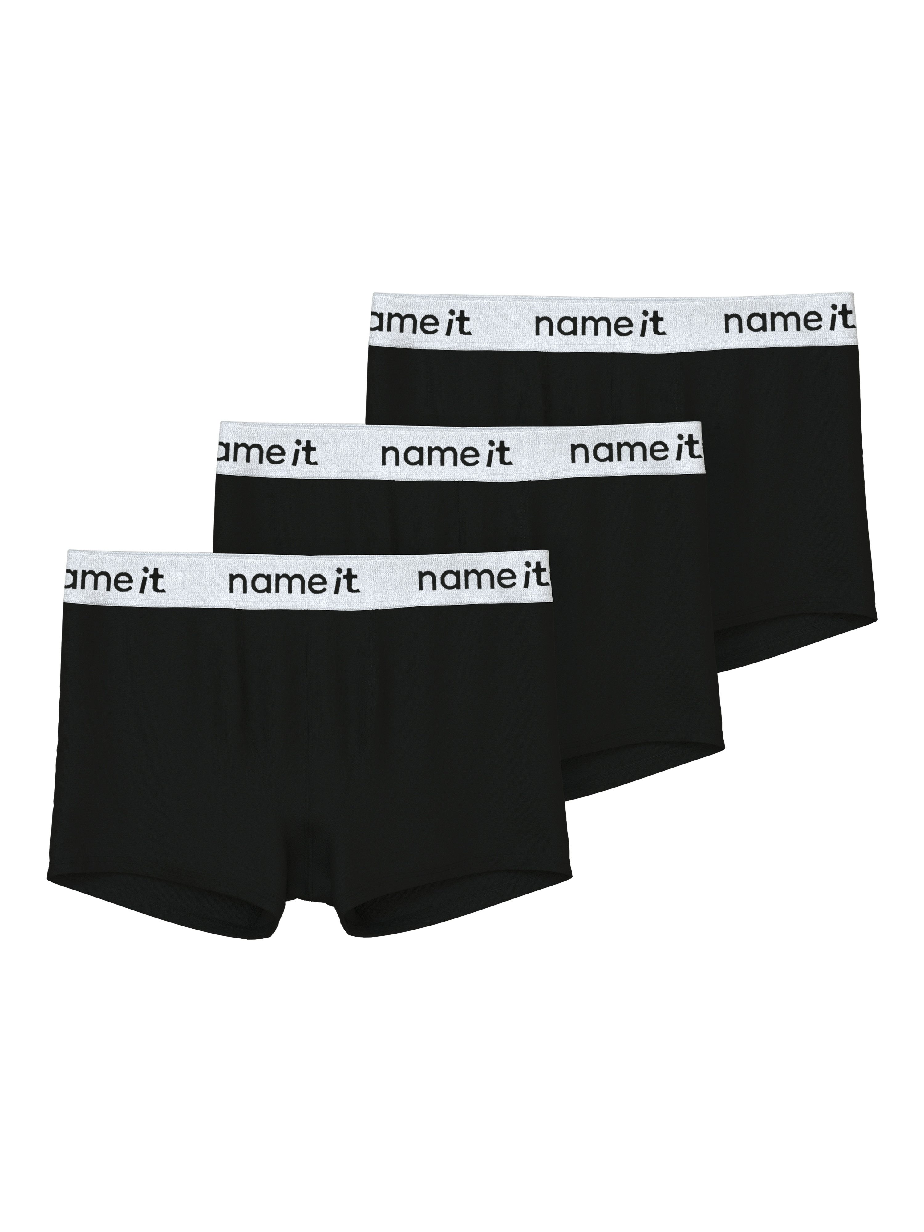 Name It Trunk NKMBOXER 3P (Packung, 3-St) eng, Jersey, Logoschriftzug, angesetztes Bündchen