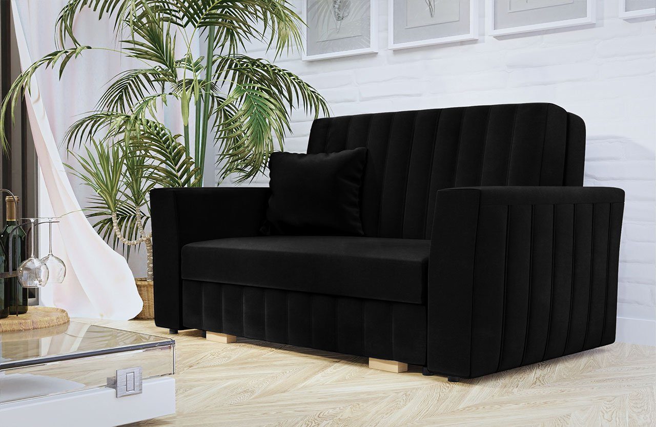 MIRJAN24 Schlafsofa Viva Glam II, mit Bettkasten und Schlaffunktion, 2 Sitzer Polstersofa inkl. Kissen, Wohnlandschaft Kronos 07