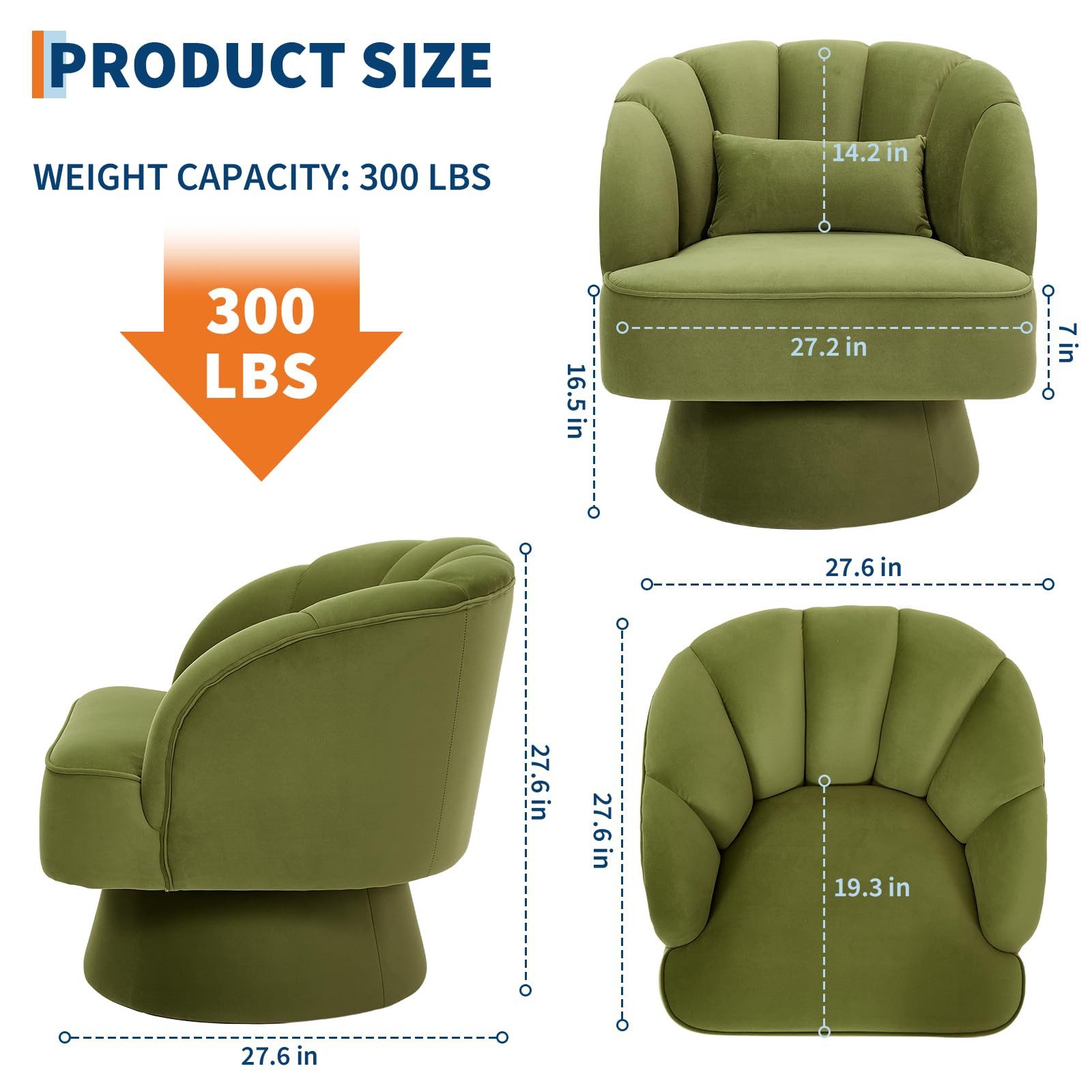 GarveeMore Drehsessel 360-Grad-Sessel mit Samtpolsterung,bequemer runder Lo günstig online kaufen