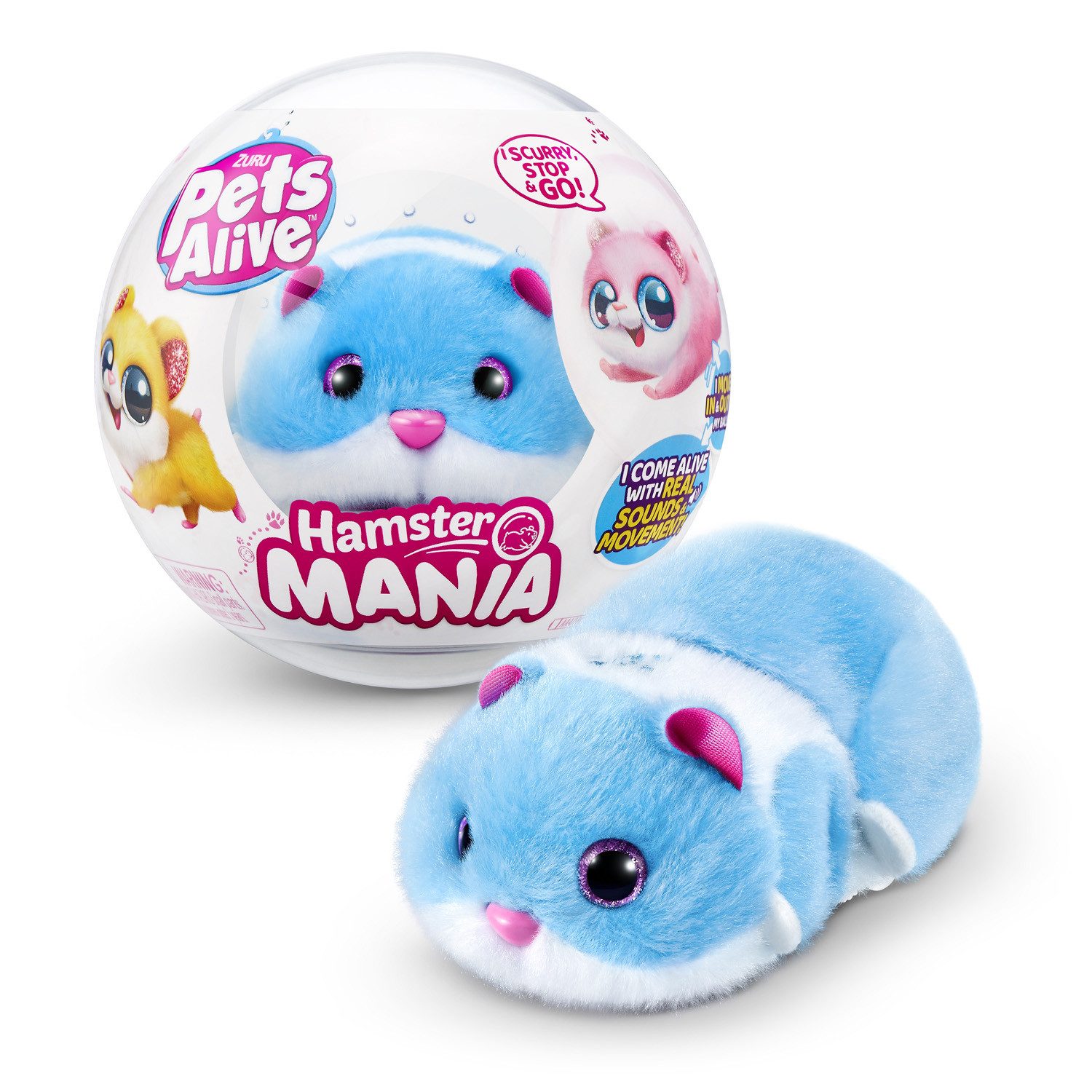 Robotertier ZURU 9543A - Pets Alive Hamster Mania, Blau - Elektronisches Haustier