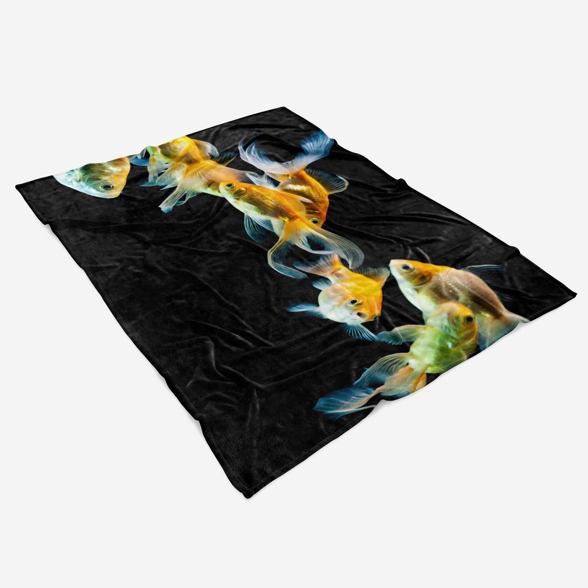 Sinus Art Handtücher (1-St), Goldfische, Strandhandtuch mit Handtuch Handtuch Tiermotiv Baumwolle-Polyester-Mix Kuscheldecke Saunatuch