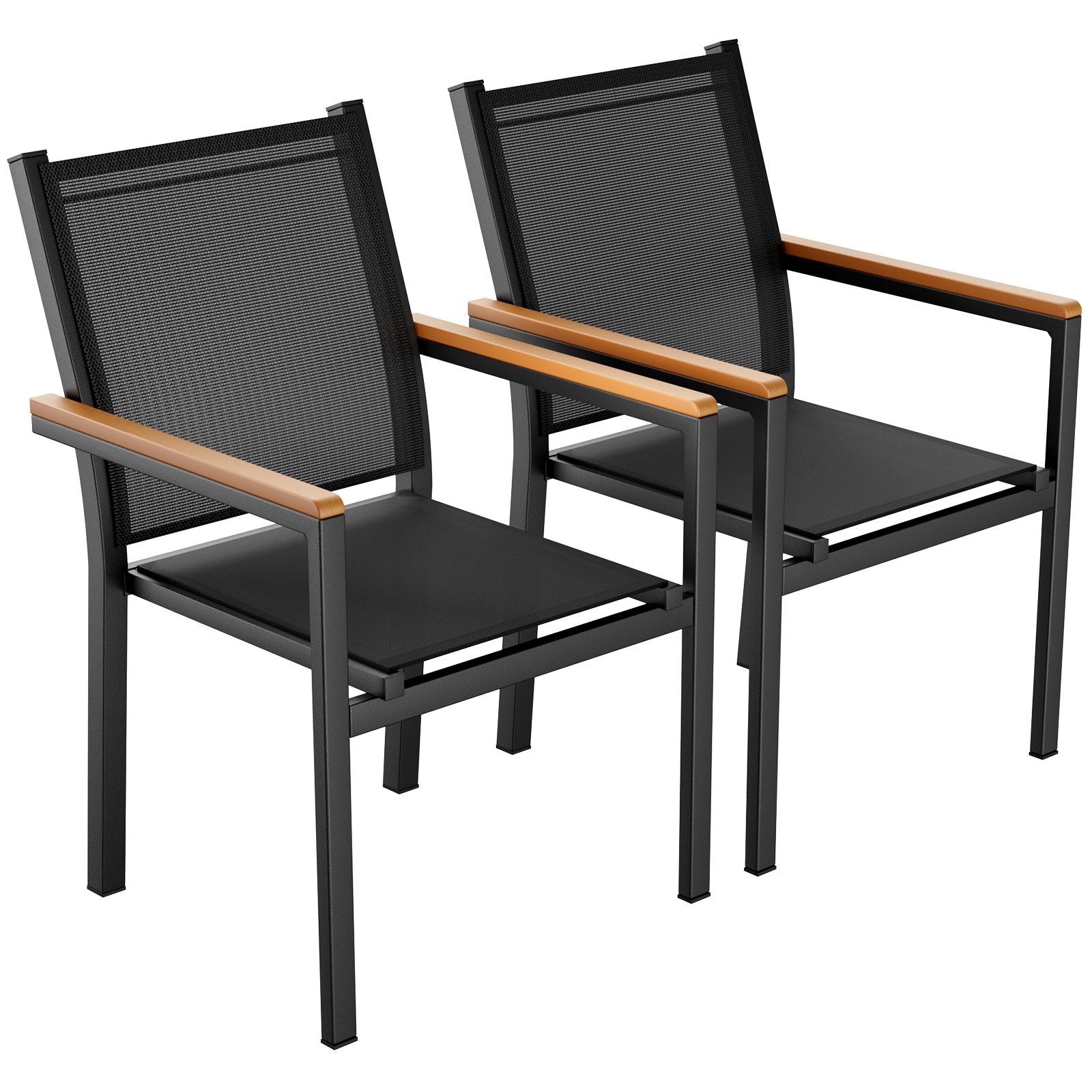 TLGREEN Gartenstuhl,(2/4er Set)Aluminium Outdoor-Stapelstuhl,Maximale Belas günstig online kaufen
