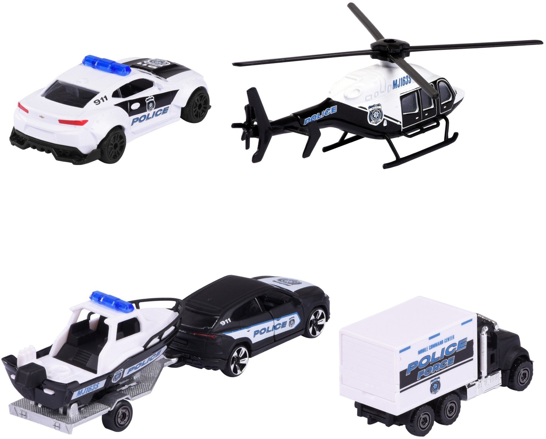 Police Spielzeug-Polizei 4er Force 212053188 majORETTE Giftpack Spielzeugauto Pack Polizei