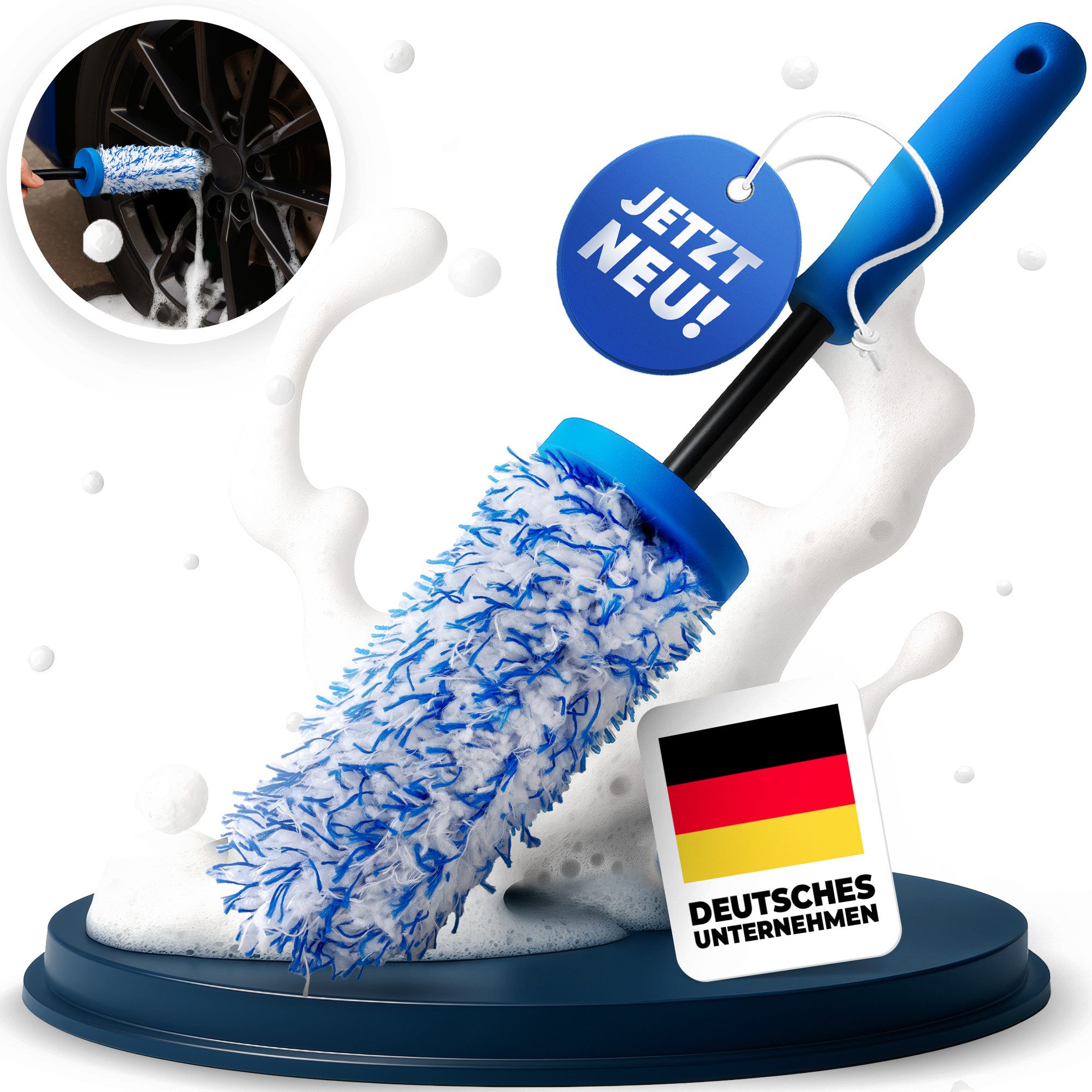 NTG Nutzfahrzeug Technik GmbH Felgenbürste Felgenbürste Mikrofaser Auto- Radbürste, (1-tlg), Ideal für Alu,-Stahlfelgen