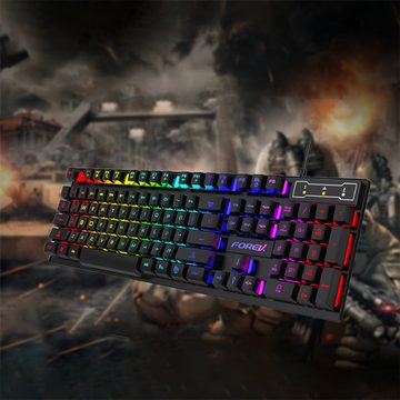 Bifurcation RGB-Gaming-Tastatur mit Hintergrundbeleuchtung Tastatur