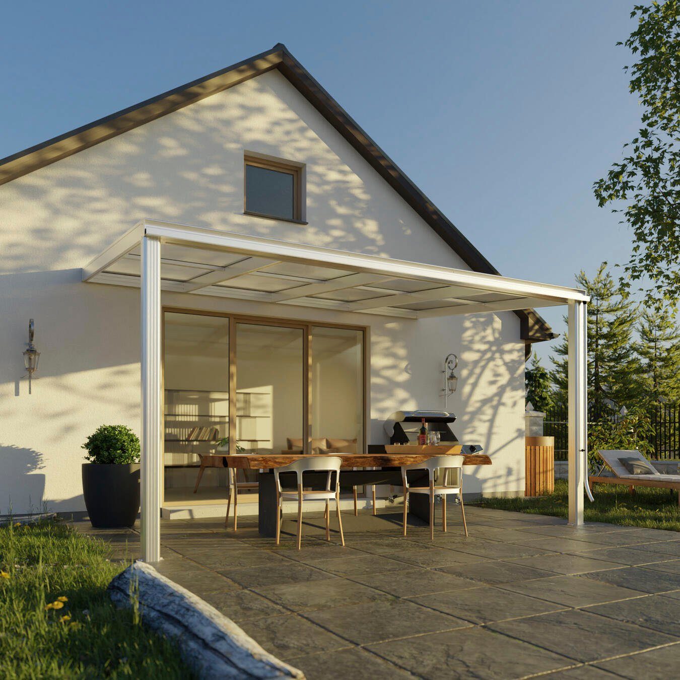 Beckmann Terrassendach Exklusiv Gr. 2, BxT: 407x270,7 cm, Bedachung Doppelstegplatten