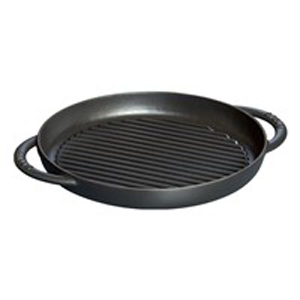 30 Gusseisen rund cm Pans Schwarz, (1-tlg) Grill, Staub Staub Grillpfanne Grill Pure