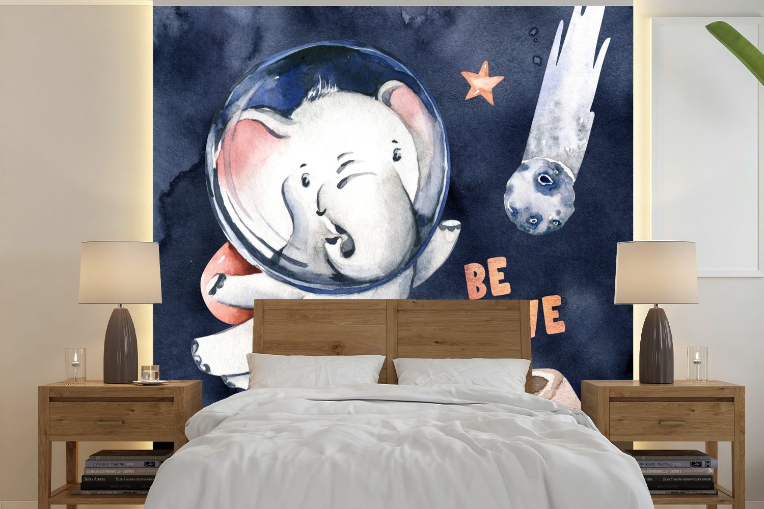 St), oder Mädchen Elefant tapfer' Fototapete - - Vinyl für Sprichwörter Zitate bedruckt, Schlafzimmer, Wohnzimmer - Matt, 'Sei Wandtapete Jungen Tapete MuchoWow - -, - (5