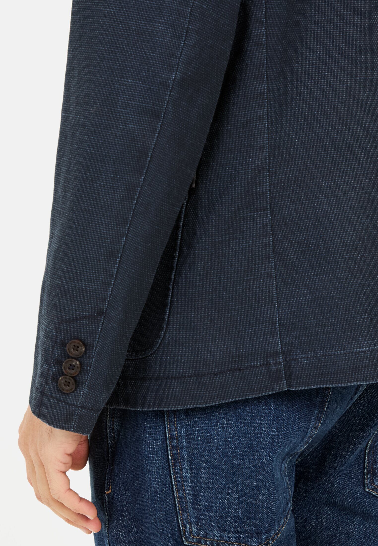 camel active Jerseysakko mit 2-Knopf-Verschluss Langarm Reverskragen Blazer_Jerseyblazer