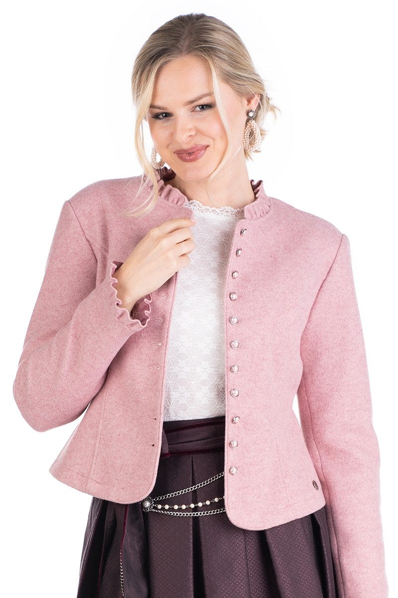 Spieth & Wensky Trachtenjanker Walkjacke Damen - KORDULA - rosa
