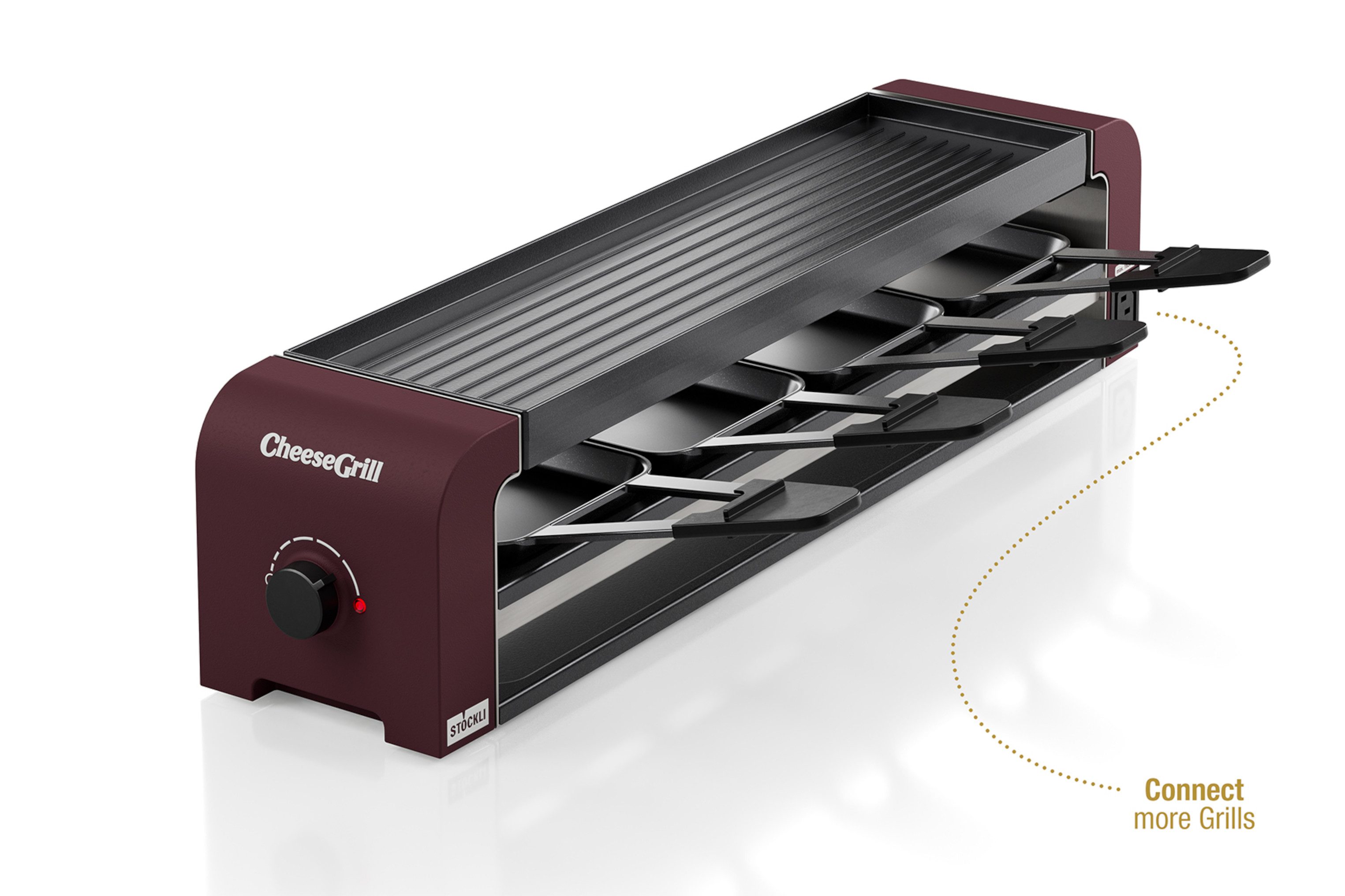 Stöckli Raclette Stöckli Raclette CheeseGrill 4 Connect Merlot Red