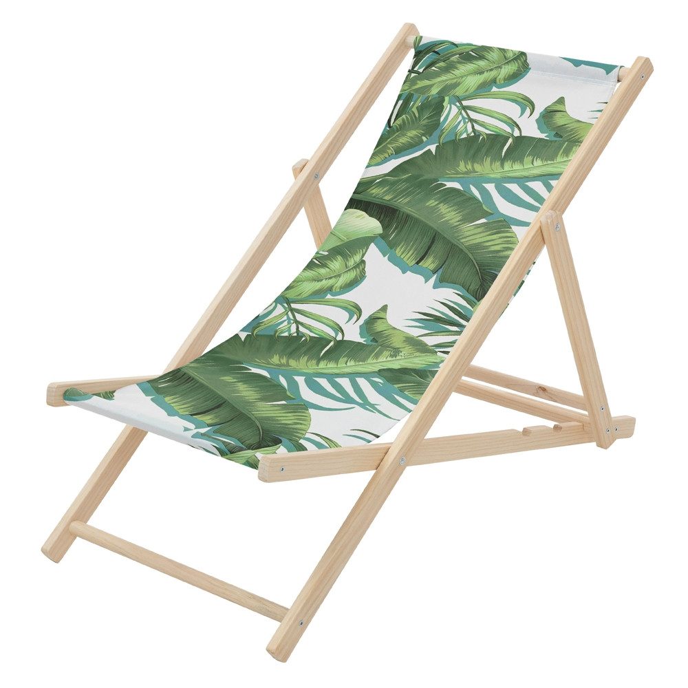 ECD Germany Gartenliege Holz Liegestuhl Beachstuhl klappbarer Strandstuhl Strandliege Liege, 1 St., Sonnenliege mit 3-Fach verstellbarer Rückenlehne Relaxliege bis 120kg
