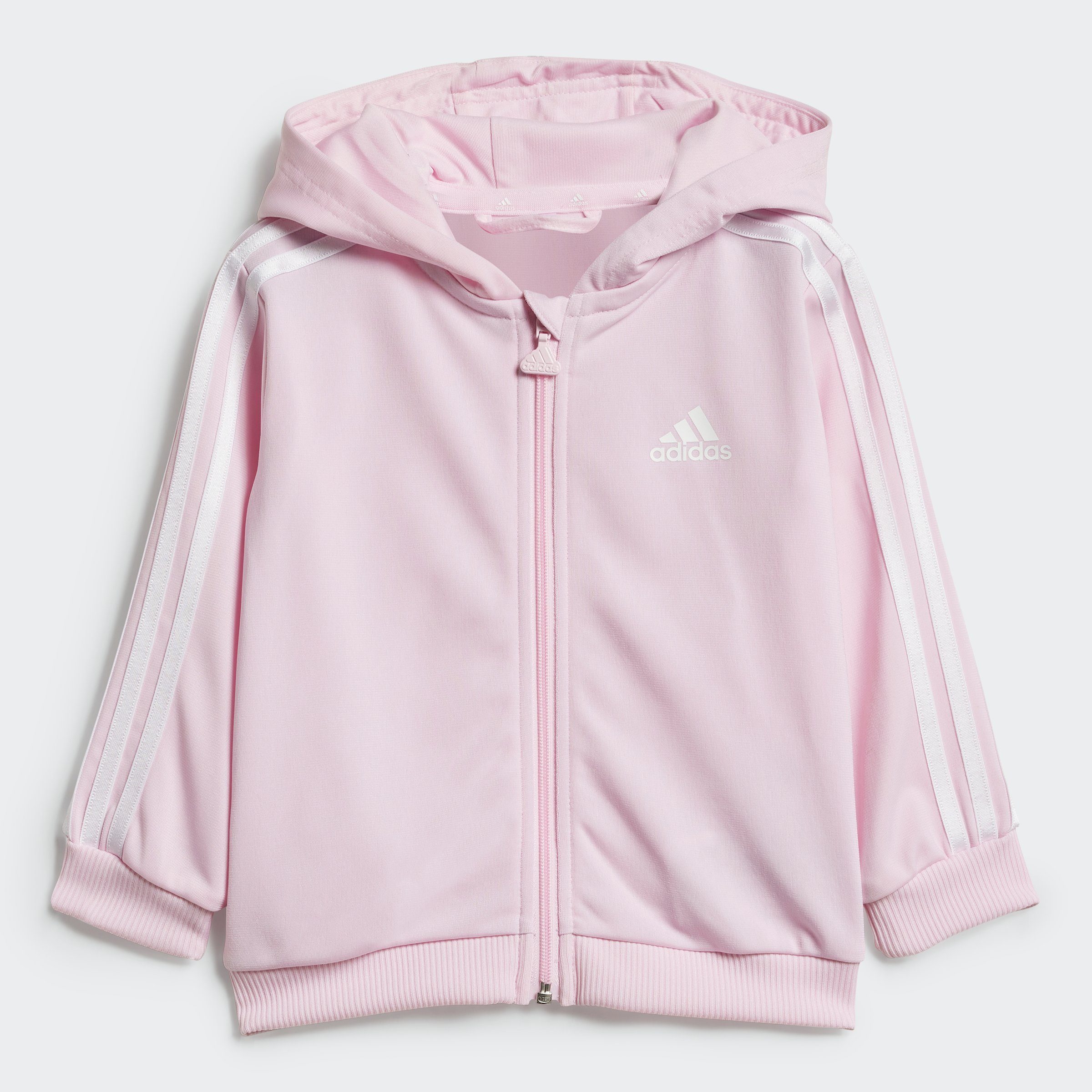 adidas Sportswear und CLPINK/WHITE für Trainingsanzug Kleinkinder SHINY HOODED Babys (2-tlg), ESSENTIALS