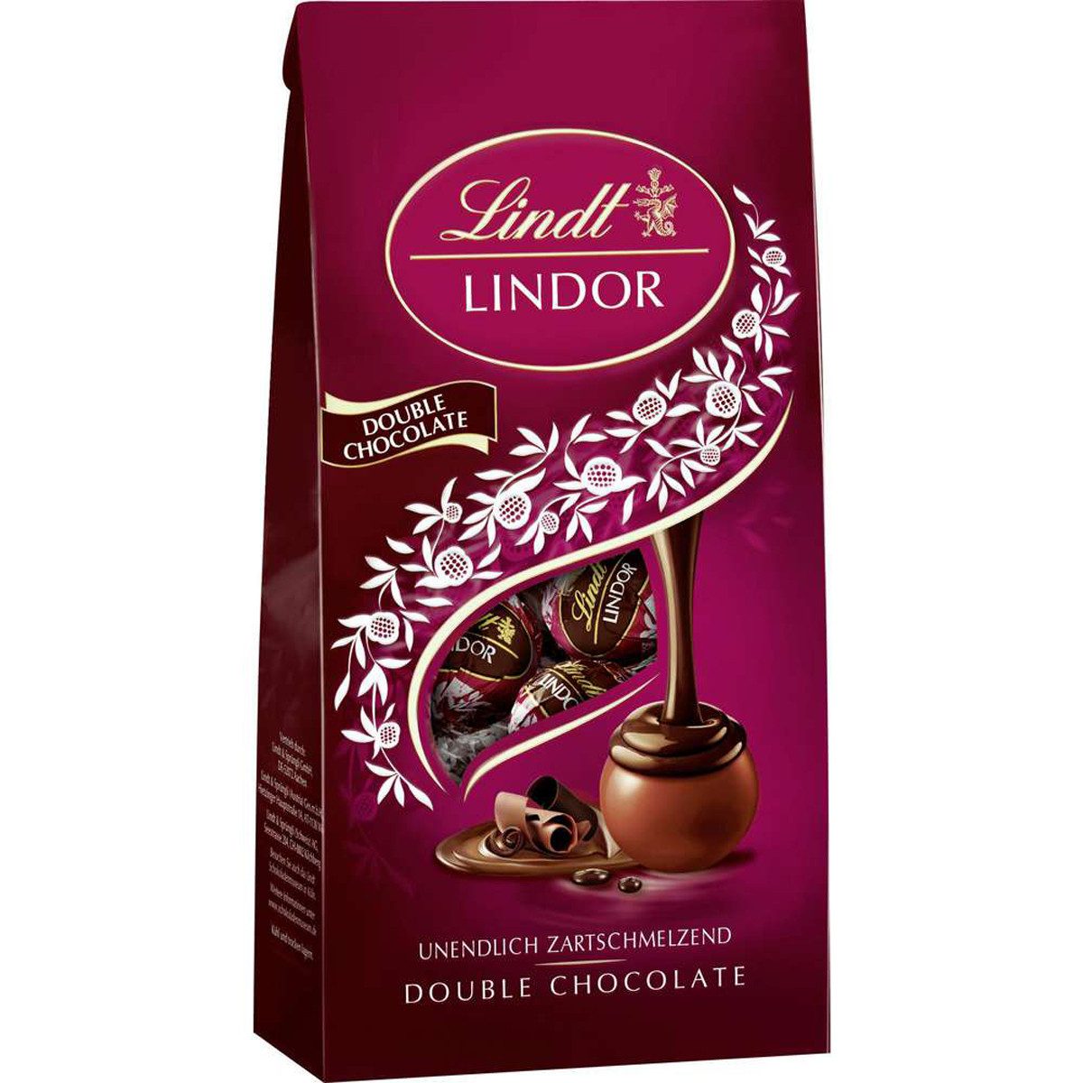 LINDT Schokolade, Lindt Lindor Double Chocolate die zartschmelzende Verführung 137g