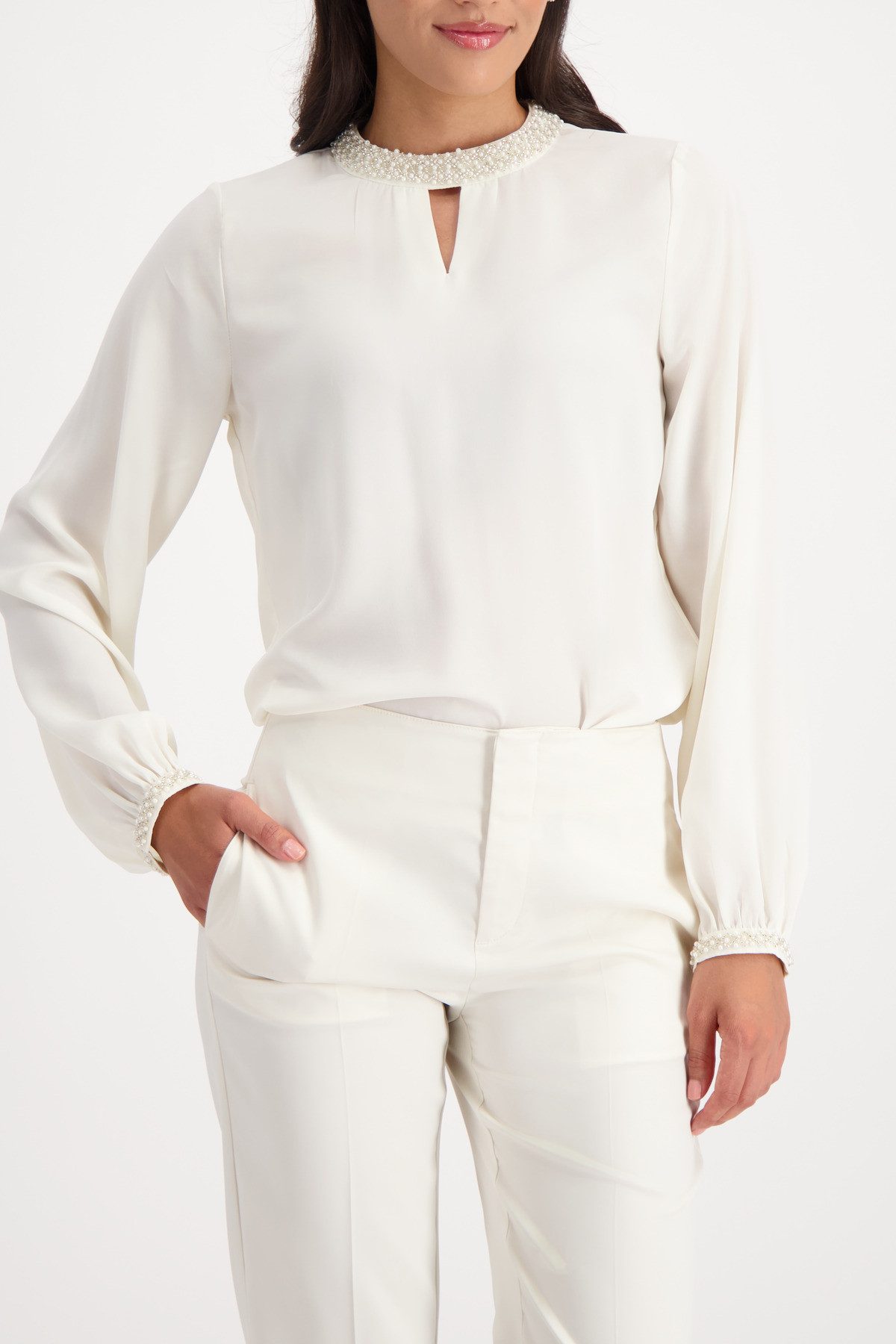 Monari Georgettebluse Bluse Georgette + Schmuck günstig online kaufen