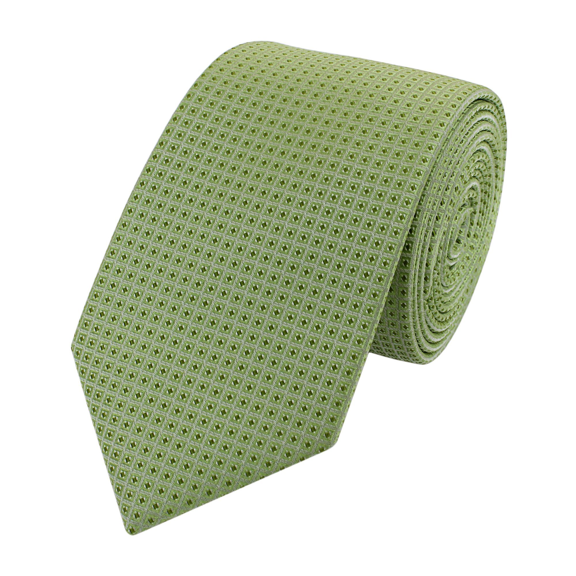Fabio Farini Krawatte Grüne Herren Schlips - Krawatten mit Farbton Grün in 6cm (ohne Box, Gemustert) Schmal (6cm), Grün