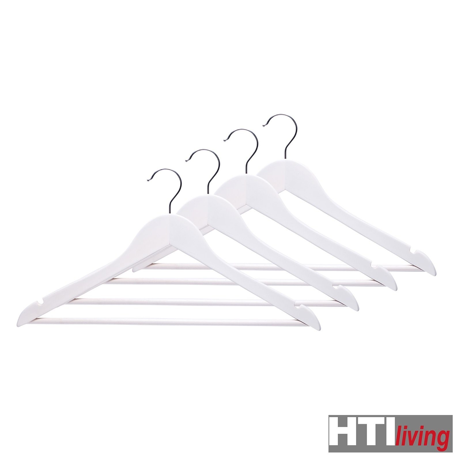 HTI-Living Kleiderbügel Kleiderbügel-Set, (4-tlg) 4-teilig Holz, weiß
