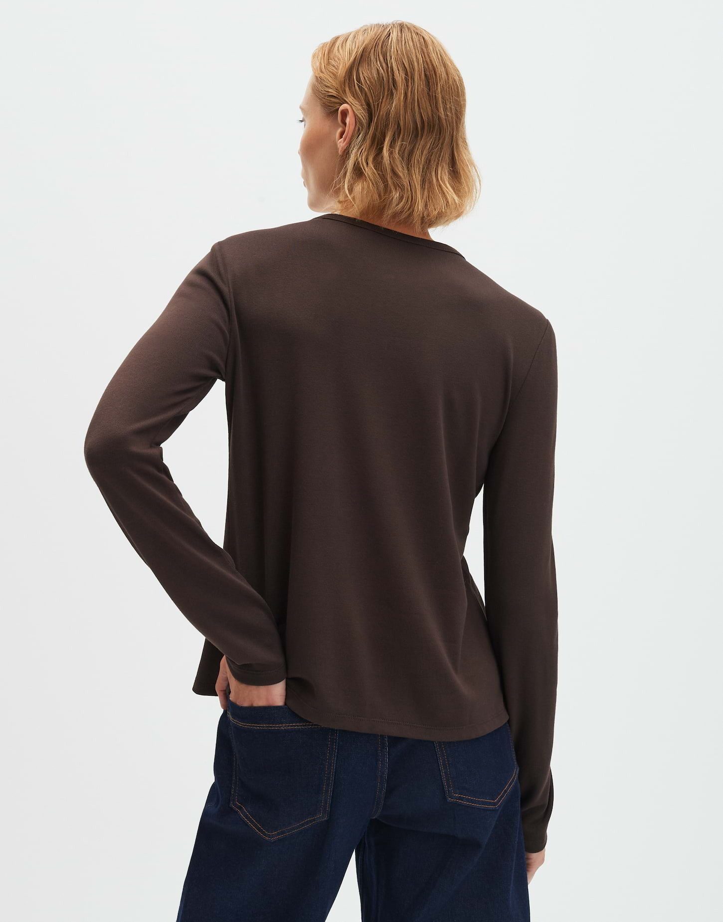 someday Langarmshirt KAMILIA Slim in Strickjacken Optik schmale Passform, figurbetont geschnitten, flexibel
