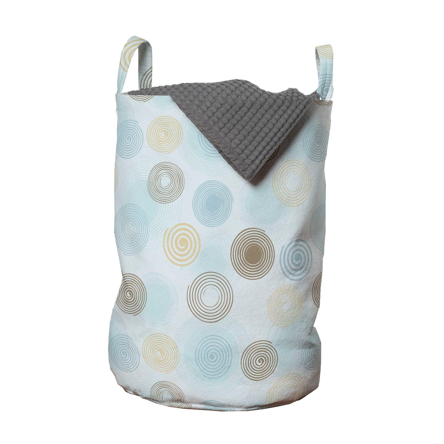 Abakuhaus Wäschesäckchen Wäschekorb mit Griffen Vortex Kordelzugverschluss für und Waschsalons, Brown Twirls Blau