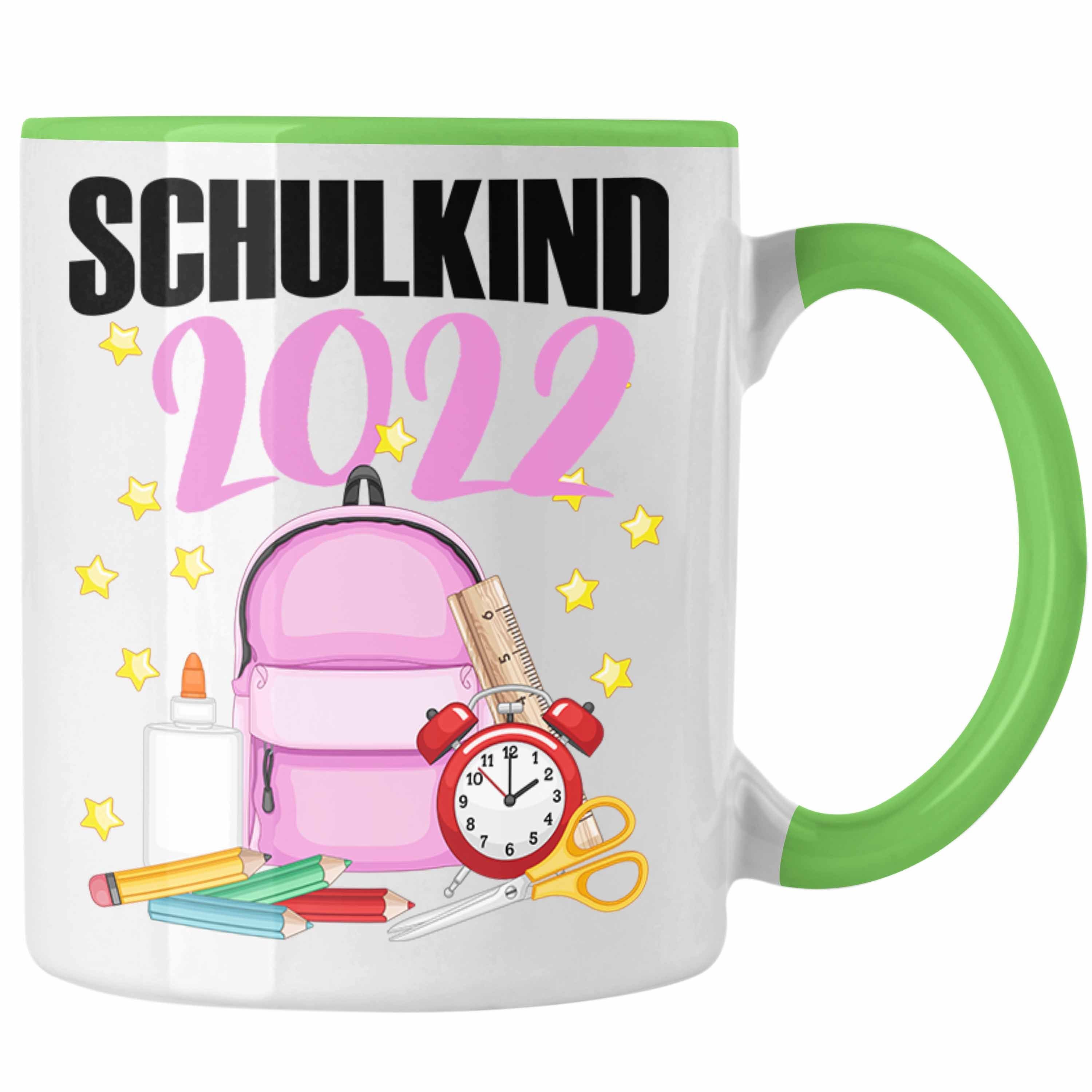 Trendation Tasse Trendation - Einschulung Mädchen Geschenk Schultüte Füllung Tasse Schulstart 1. Schultag Schuleinführung Schulanfang Geschenkidee 2022 Schulkind Grün