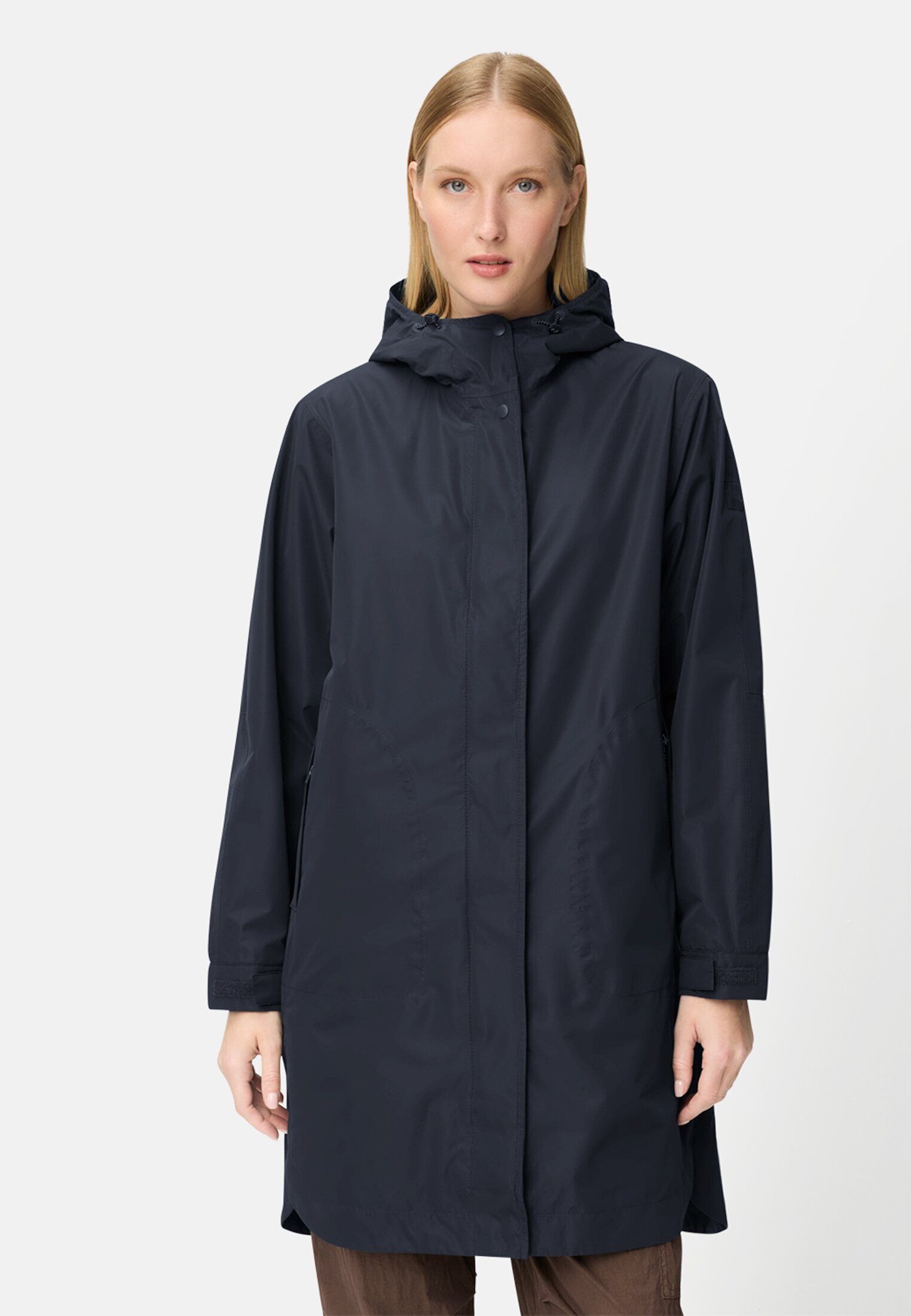 camel active Funktionsmantel Mantel mit Innentaschen Langarm Kapuze Kapuze