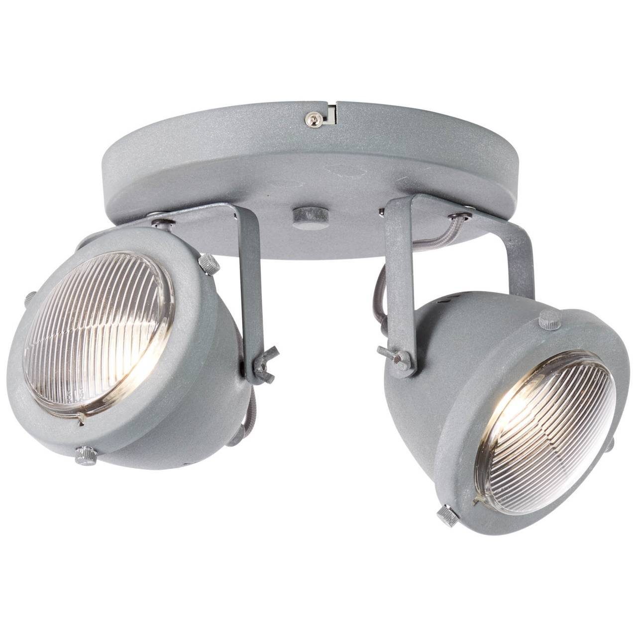 Carmen LED-PAR51, Spotrondell 3000K, Lampe LED GU10, 5W Carmen, Deckenleuchte 2x 2flg grau Brilliant Beton