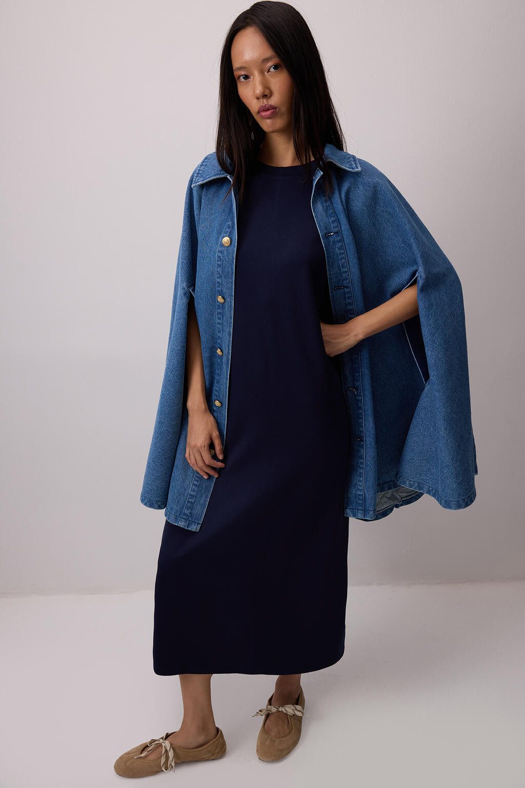 touche prive Maxikleid Gepolstertes Kleid mit Rundhalsausschnitt