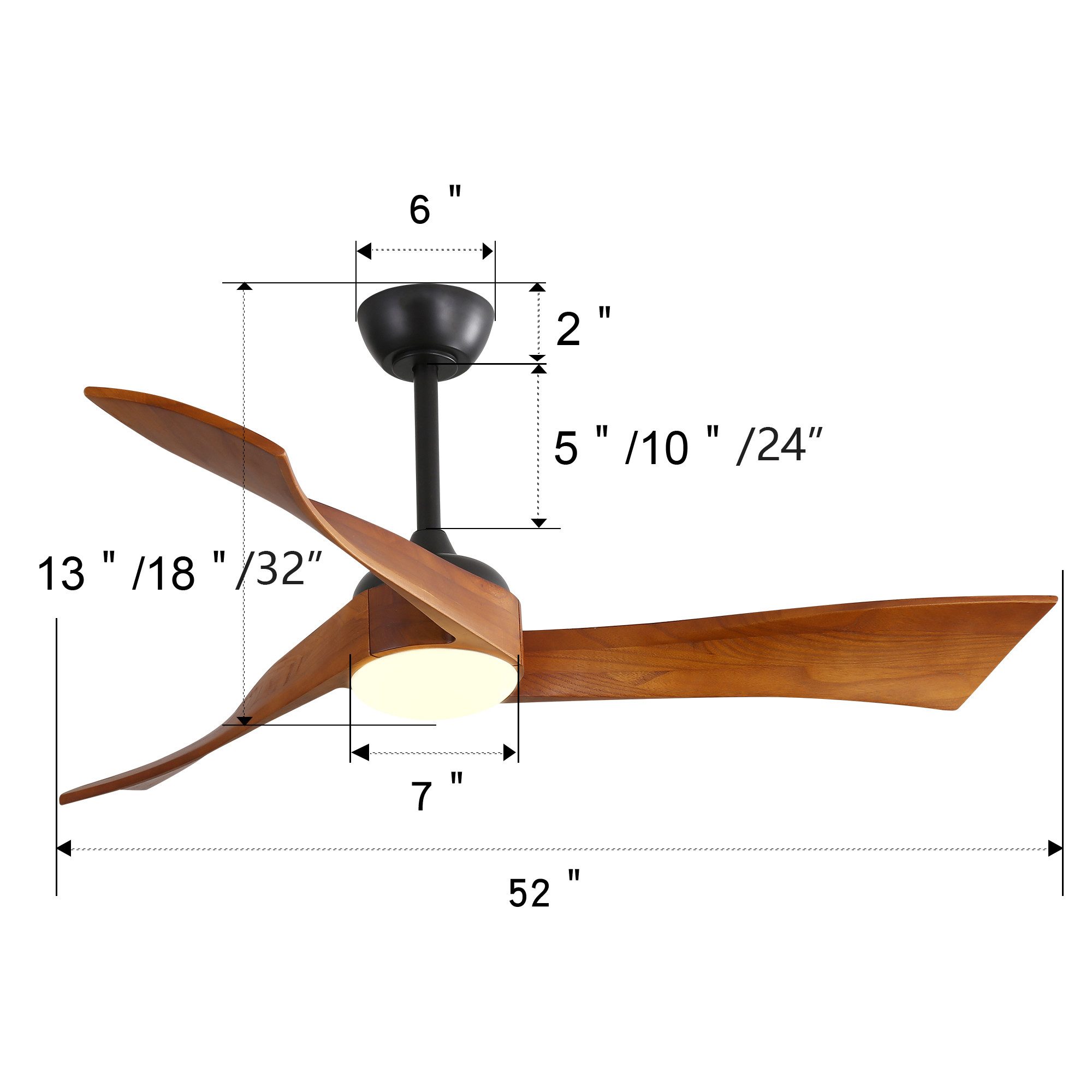 ZREE Deckenventilator 52 Zoll Deckenventilator mit günstig online kaufen