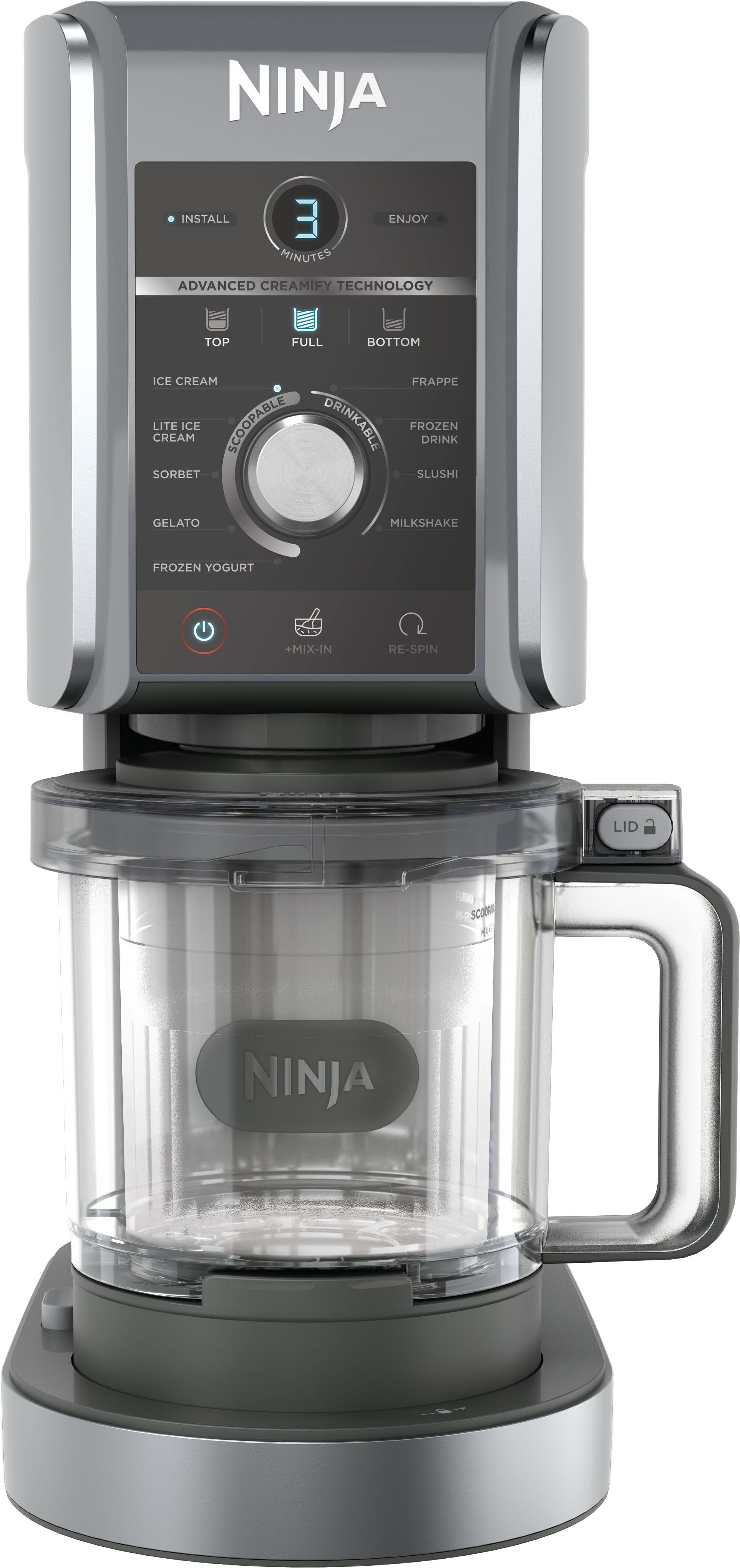 NINJA Eismaschine NC502EU Creami Deluxe, 10-in-1 Eis-und Eisgetränkmaschine, 0,709 l, 800 W, Mit 2x 709 ml Deluxe Behältern und Deckeln
