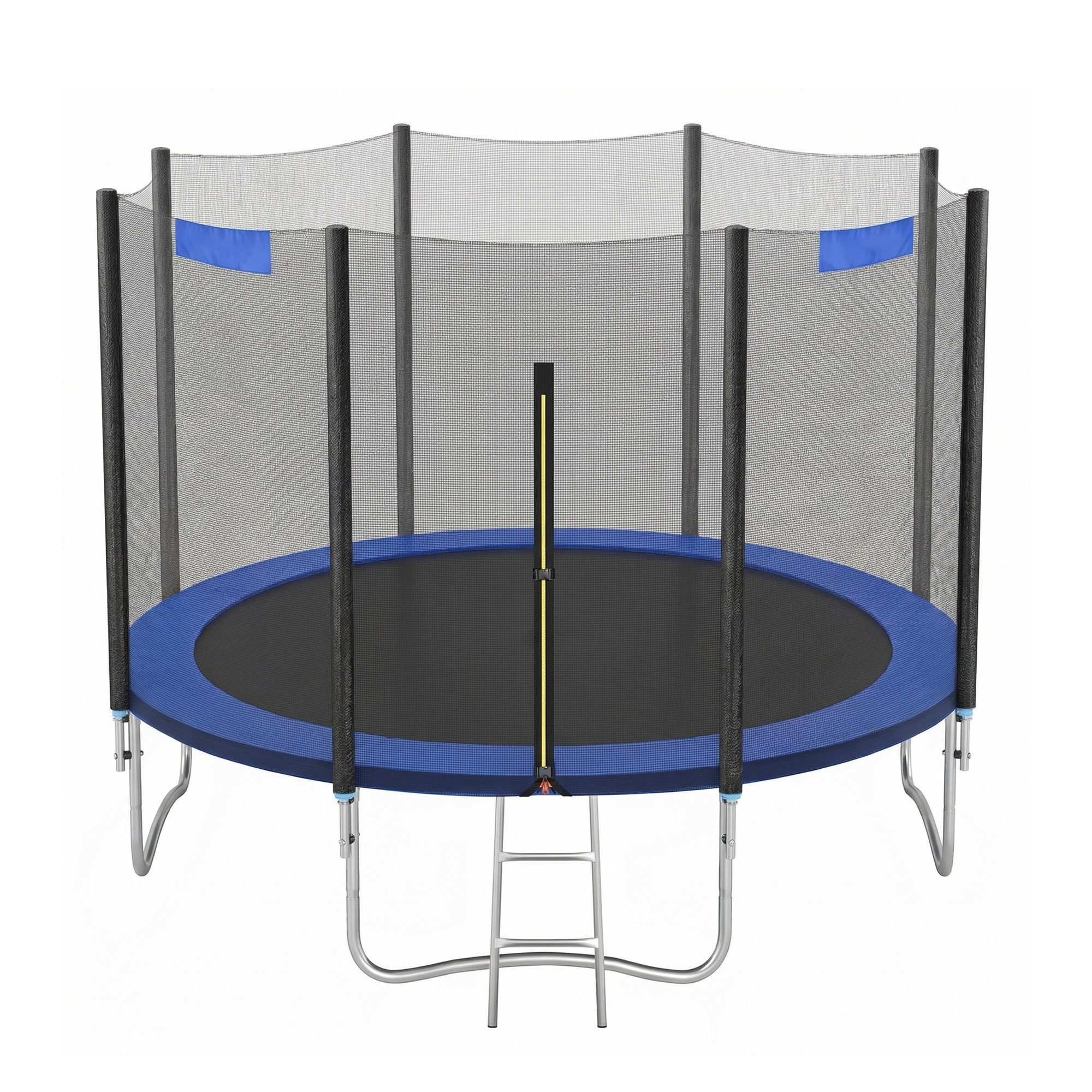SONGMICS Gartentrampolin mit Randabdeckung, Sicherheitsnetz, Leiter und gepolsterten Stangen, Ø 305 cm, Ø244/Ø305/ Ø366 cm, mit Leiter und gepolsterten Stangen