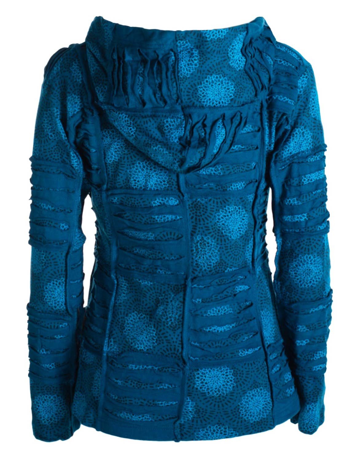 Vishes Kapuzensweatjacke Damen Patchwork Jacke Blumen-Sweatjacke günstig online kaufen