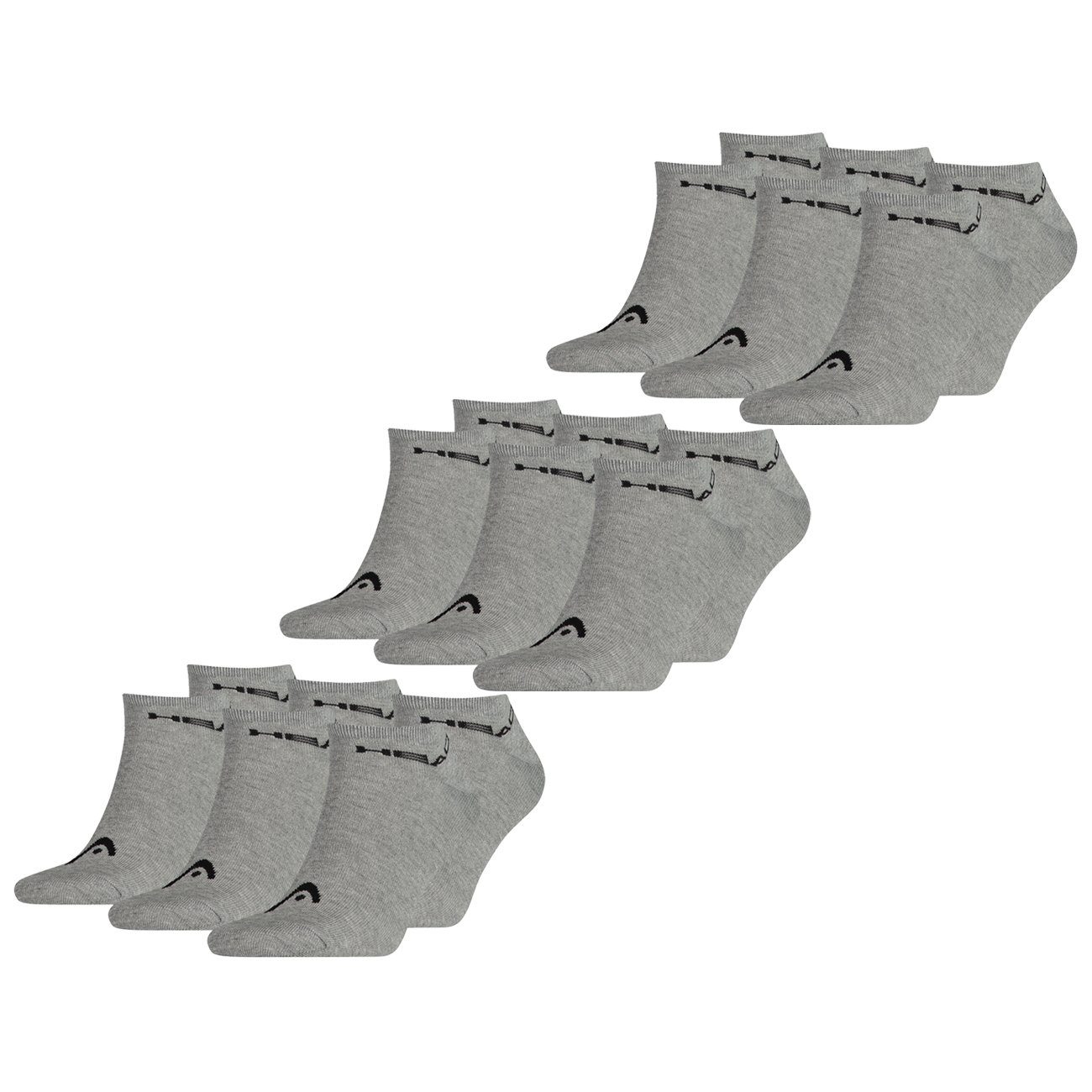 Zehenart UNISEX 9 - 9er flacher Pack Head (9-Paar) mit Paar Sneakersocken SNEAKER (400) Grey