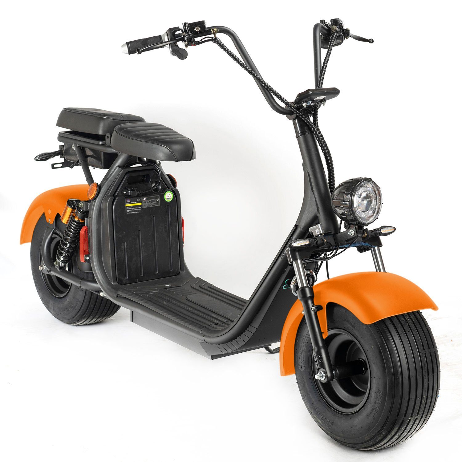 ENEWAY E-Scooter Coco II orange, 45,00 km/h, (Set, COCO II 2000W 45 km/h 20AH Lithium), mit Straßenzulassung
