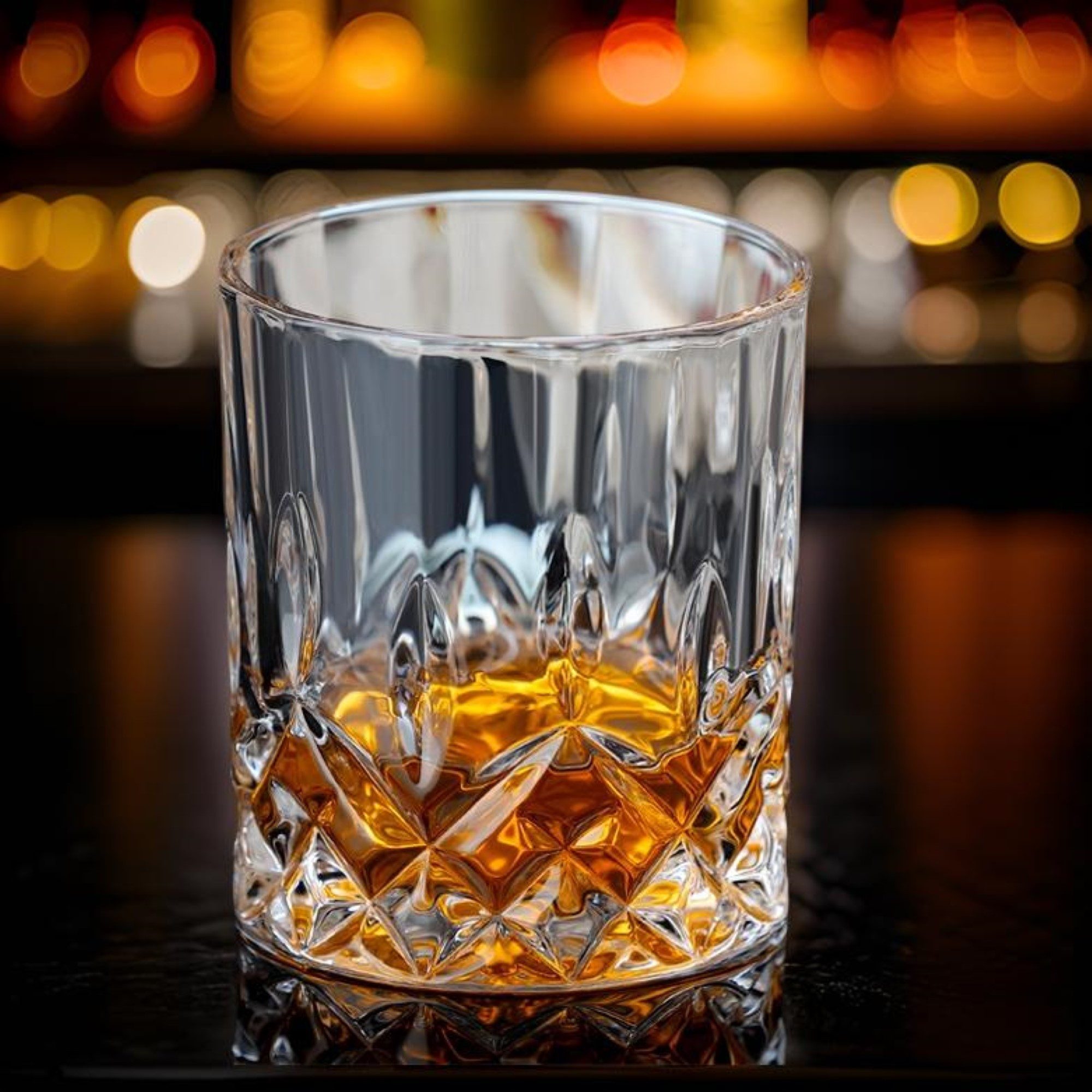 Cheffinger Gläser-Set 6 tlg. 340ml Gläser Whiskey Cocktail Chivas Kristall Timeless Retro
