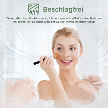 SONNI Badspiegel Bad Spiegel mit Beleuchtung, mit/ohne Bluetooth-Lautsprecher, 120 x 60, Anti-Beschlag-Funktion, Beschlagfrei,Lichtspiegel, IP44,